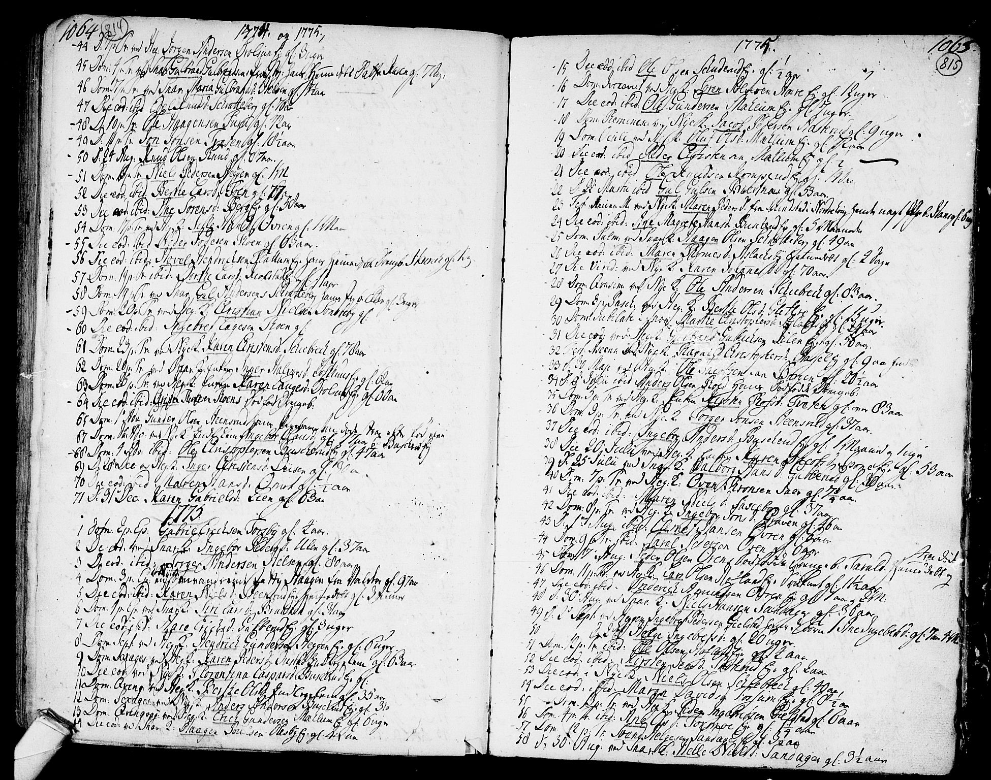 Modum kirkebøker, AV/SAKO-A-234/F/Fa/L0002: Ministerialbok nr. 2, 1741-1782, s. 814-815