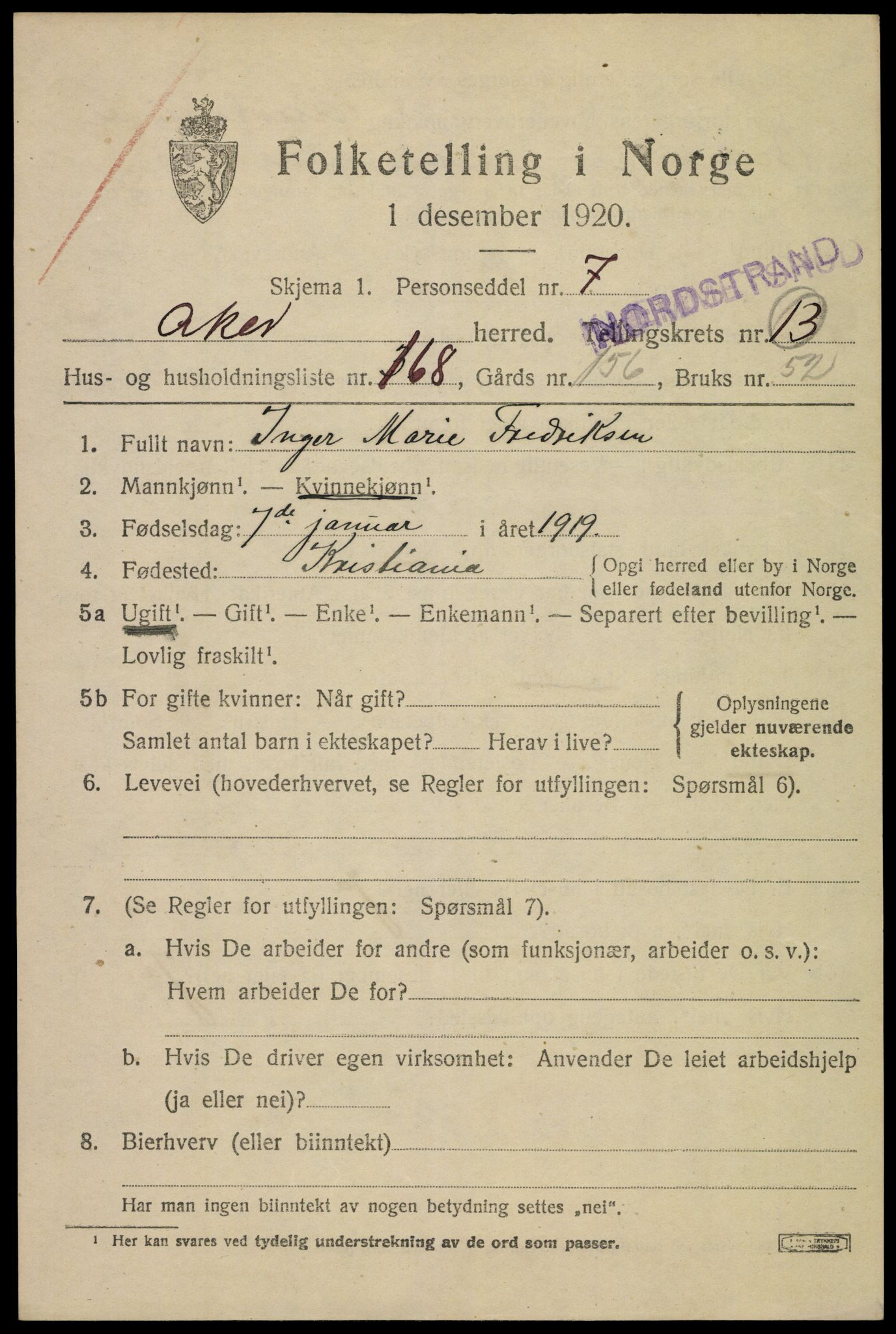 SAO, Folketelling 1920 for 0218 Aker herred, 1920, s. 81608