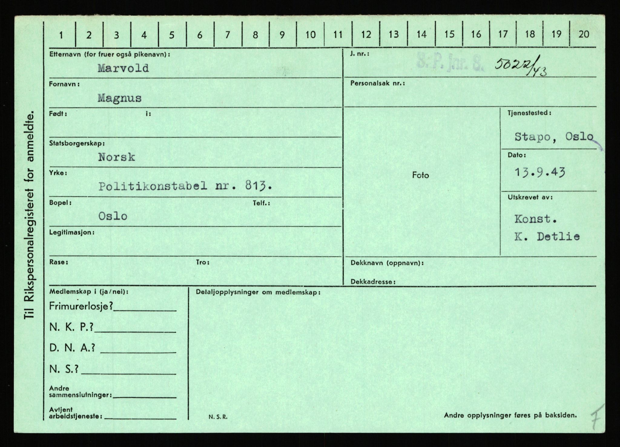 Statspolitiet - Hovedkontoret / Osloavdelingen, AV/RA-S-1329/C/Ca/L0010: Lind - Moksnes, 1943-1945, s. 3150