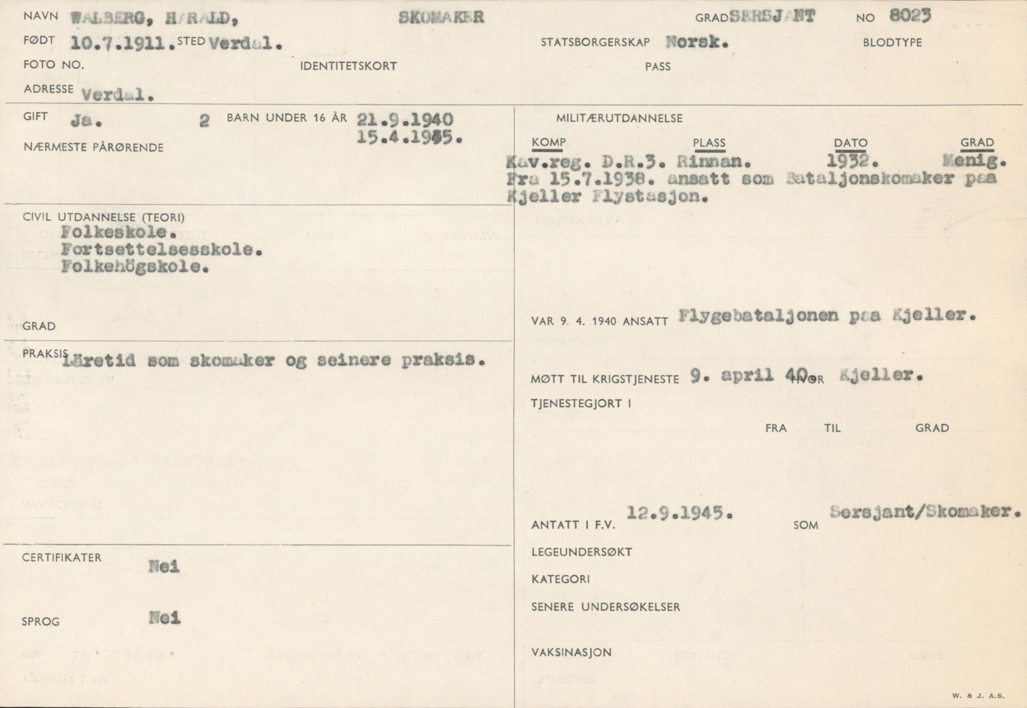 Forsvaret, Forsvarets overkommando/Luftforsvarsstaben, AV/RA-RAFA-4079/P/Pa/L0028: Personellpapirer, 1911, s. 292