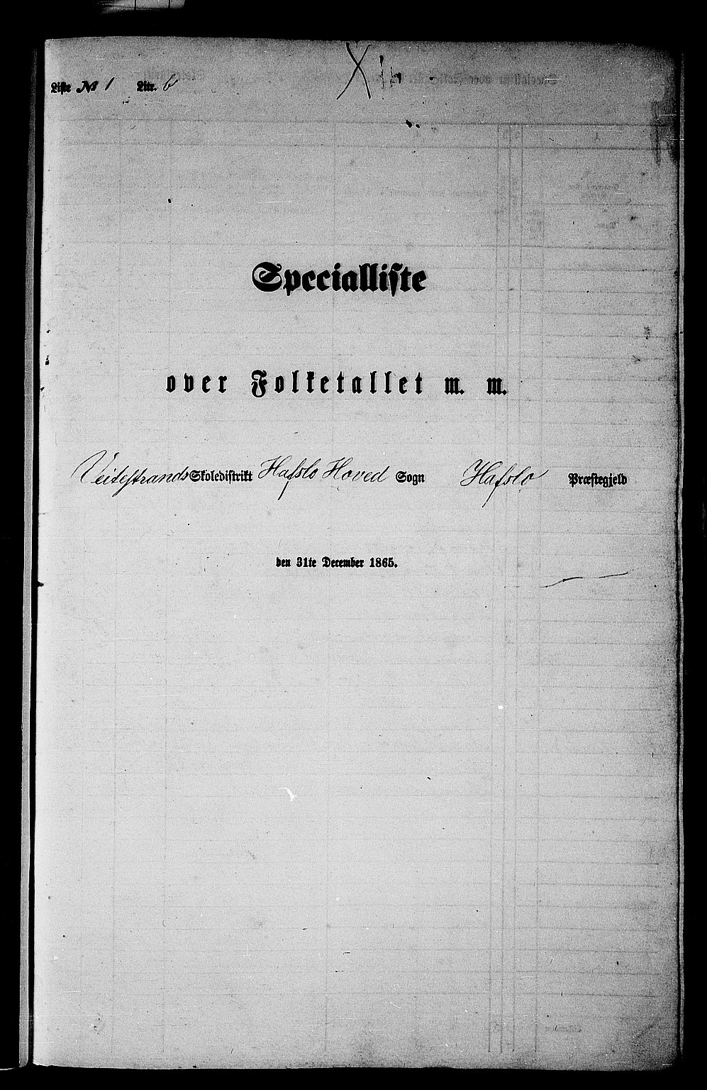 RA, Folketelling 1865 for 1425P Hafslo prestegjeld, 1865, s. 22