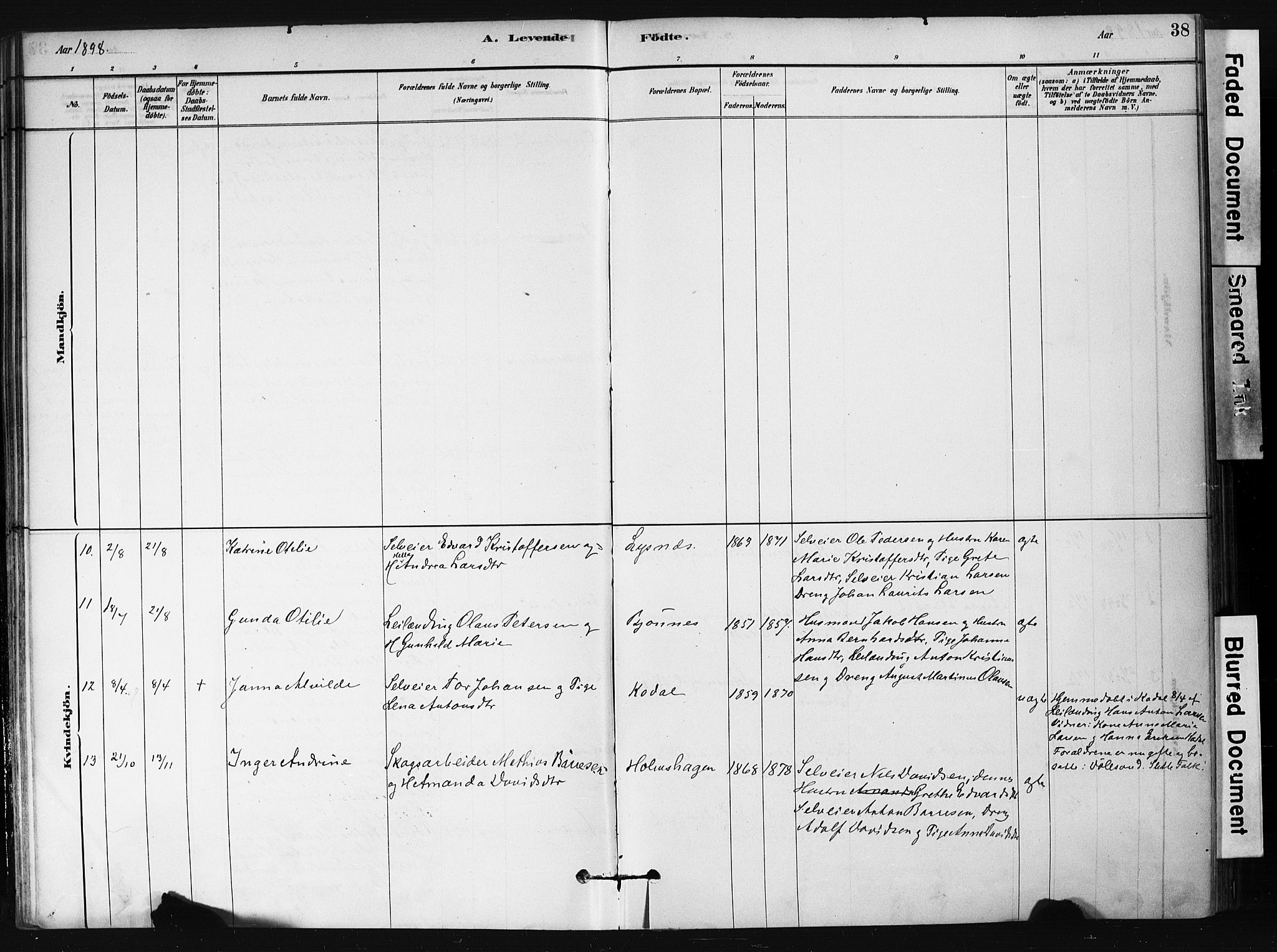 Hedrum kirkebøker, AV/SAKO-A-344/F/Fb/L0001: Ministerialbok nr. II 1, 1881-1905, s. 38