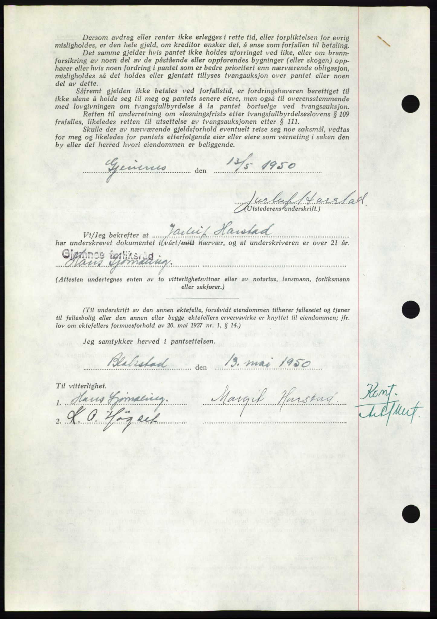 Nordmøre sorenskriveri, AV/SAT-A-4132/1/2/2Ca: Pantebok nr. B104, 1950-1950, Dagboknr: 1524/1950