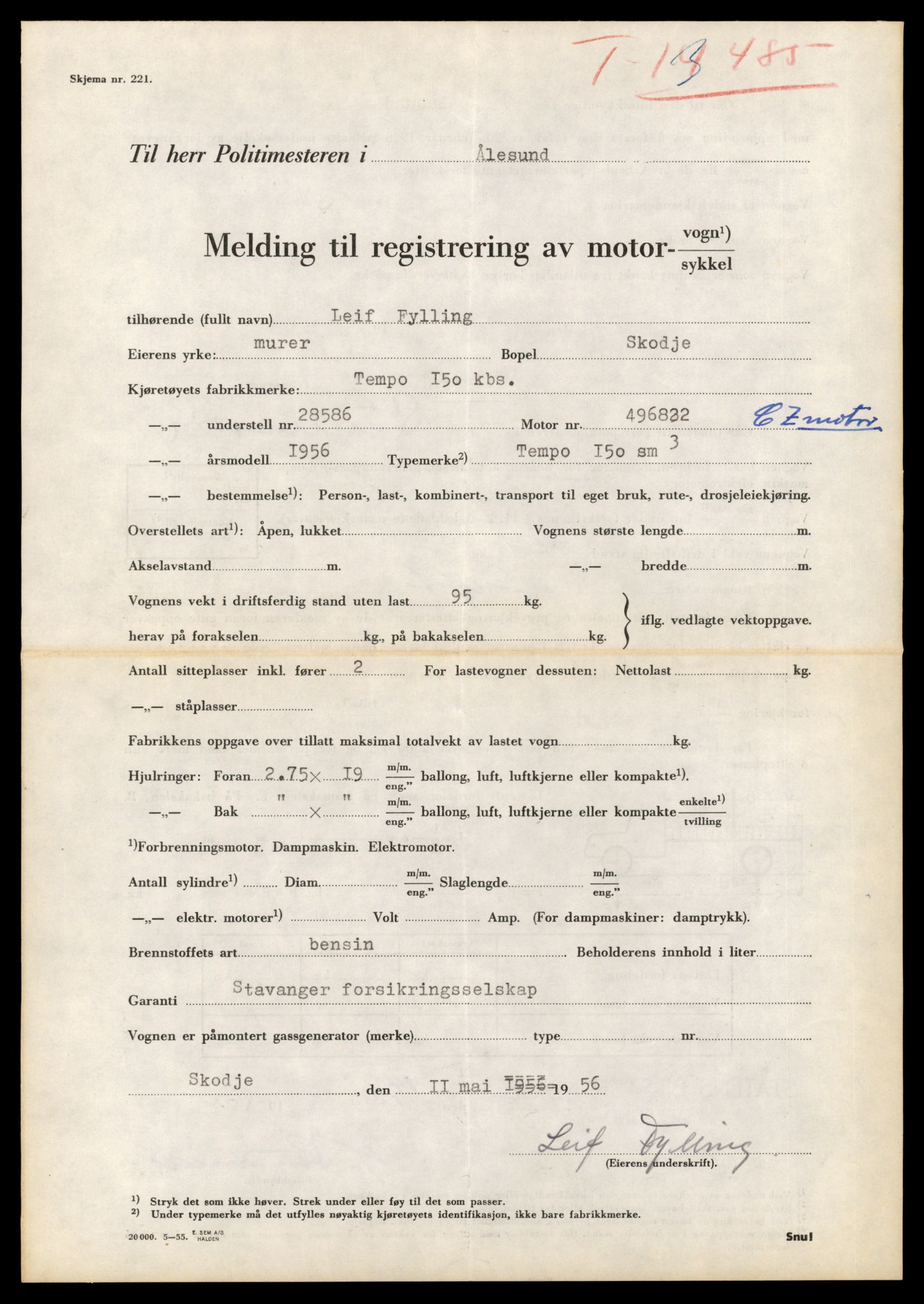 Møre og Romsdal vegkontor - Ålesund trafikkstasjon, AV/SAT-A-4099/F/Fe/L0039: Registreringskort for kjøretøy T 13361 - T 13530, 1927-1998, s. 2120
