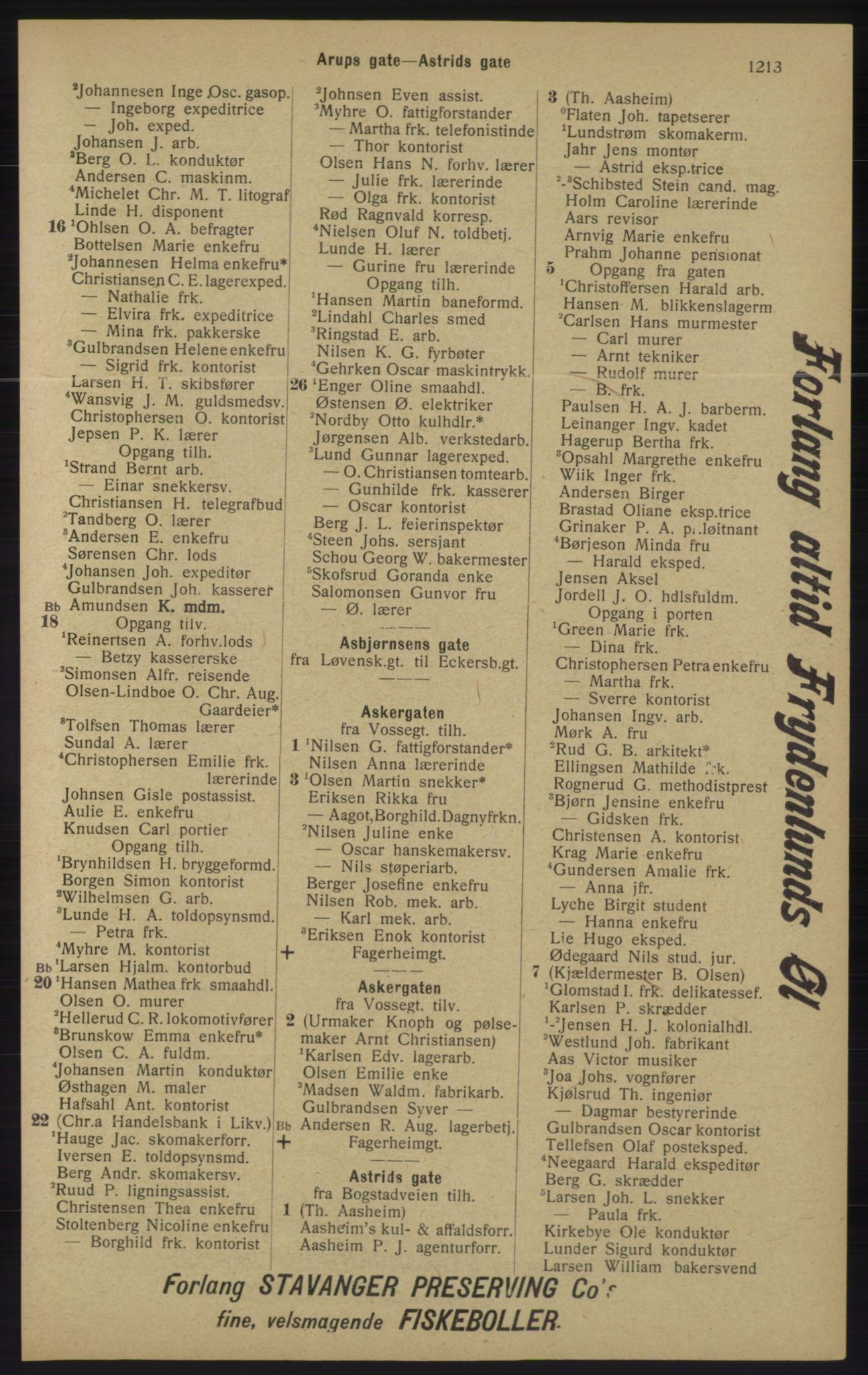 Kristiania/Oslo adressebok, PUBL/-, 1913, s. 1169