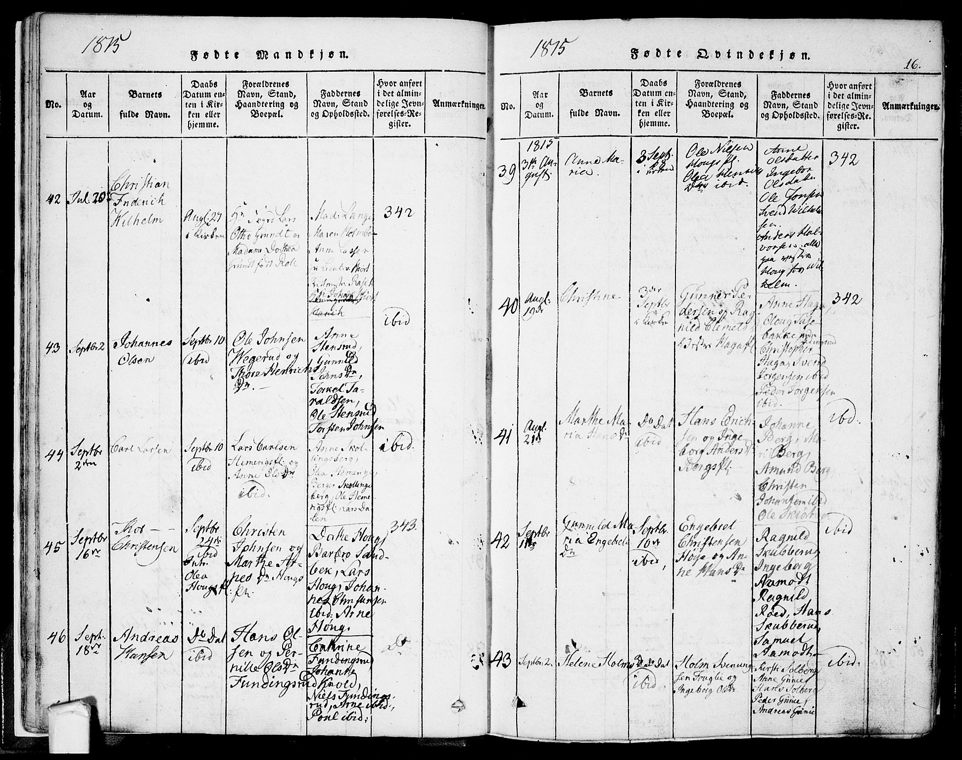 Eidsberg prestekontor Kirkebøker, AV/SAO-A-10905/F/Fa/L0007: Ministerialbok nr. I 7, 1814-1832, s. 16