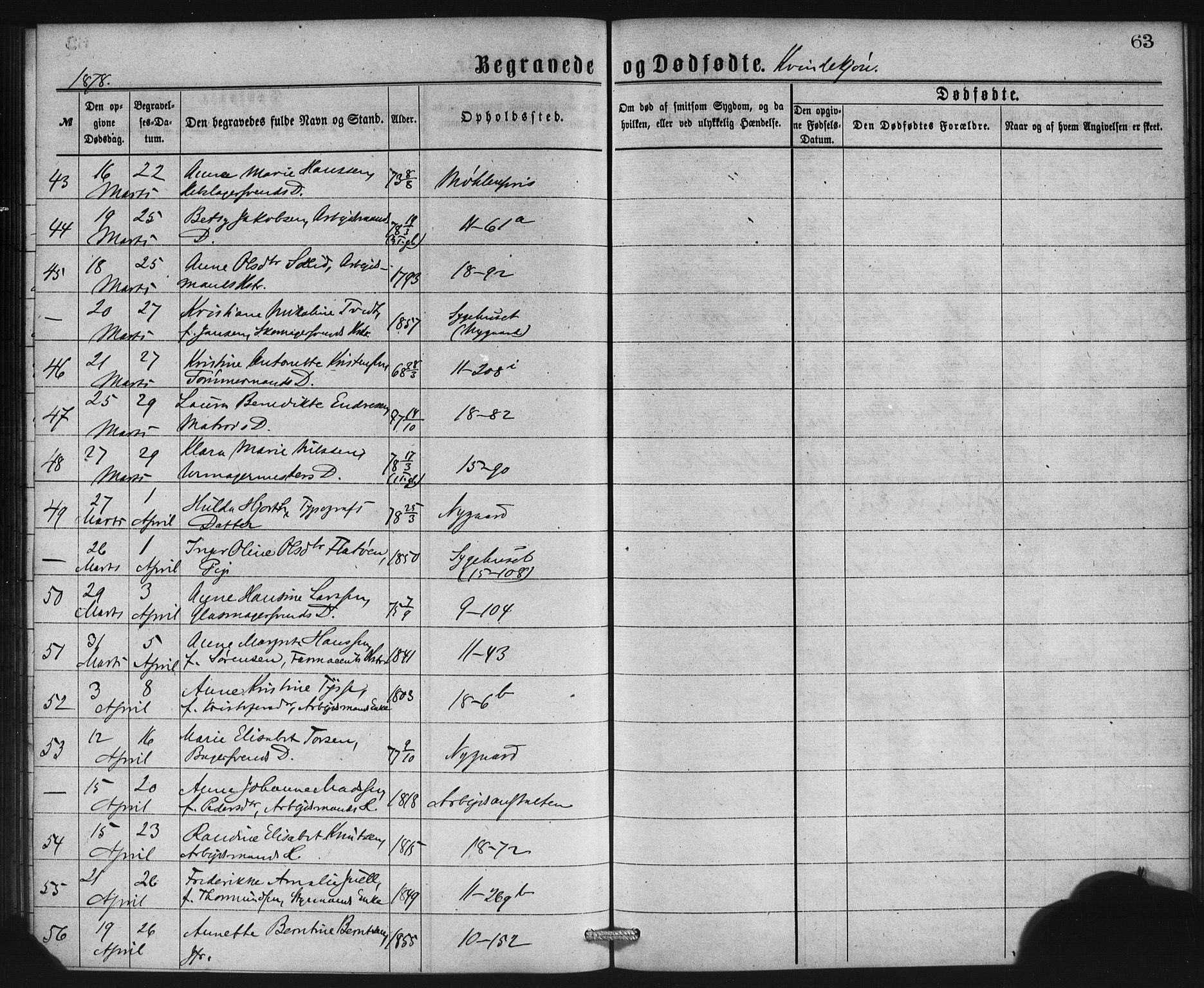 Domkirken sokneprestembete, AV/SAB-A-74801/H/Haa: Ministerialbok nr. E 4, 1877-1881, s. 63