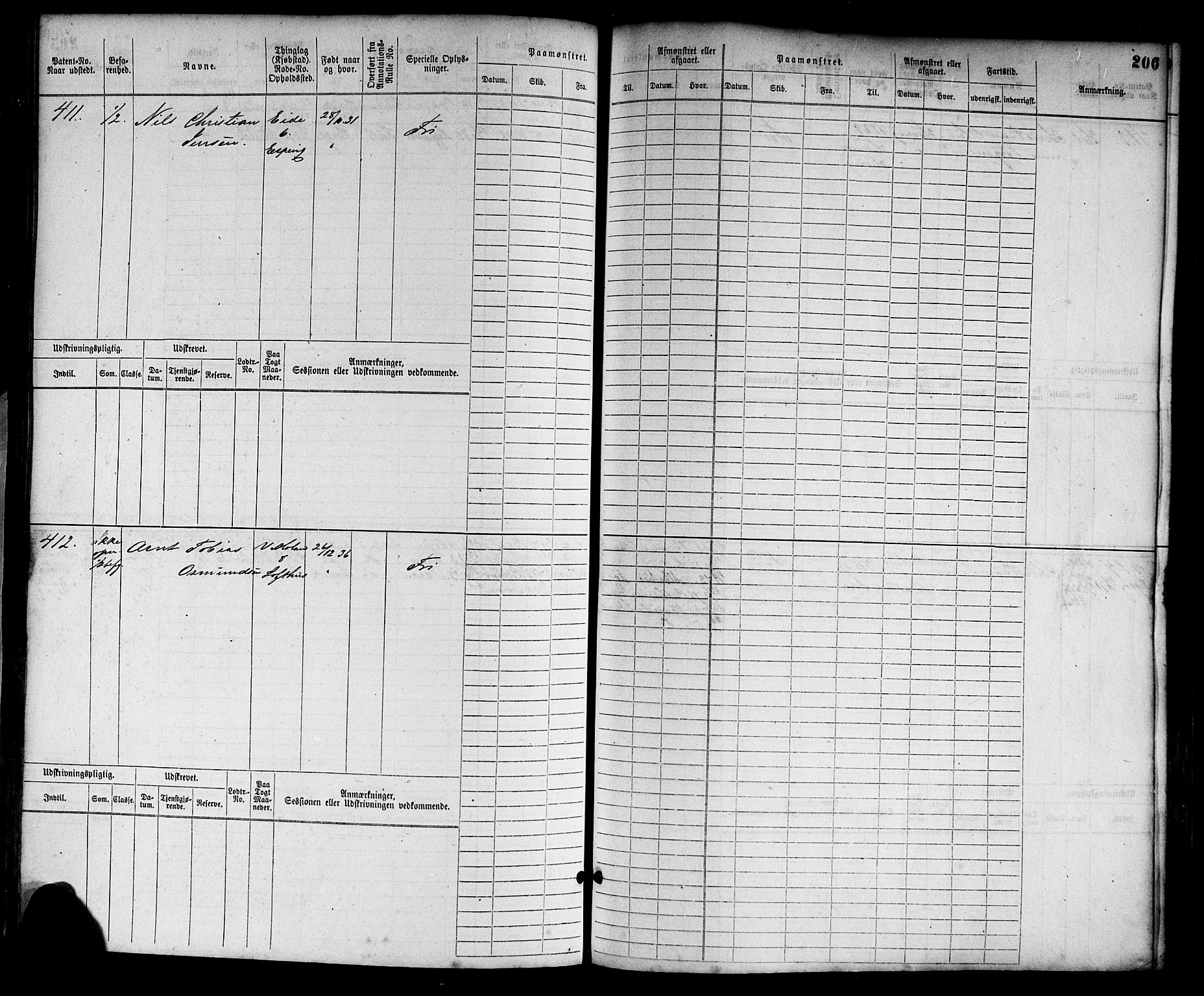 Lillesand mønstringskrets, SAK/2031-0014/F/Fb/L0012: Hovedrulle nr 1-754 uten register, G-3, 1867-1885, s. 216