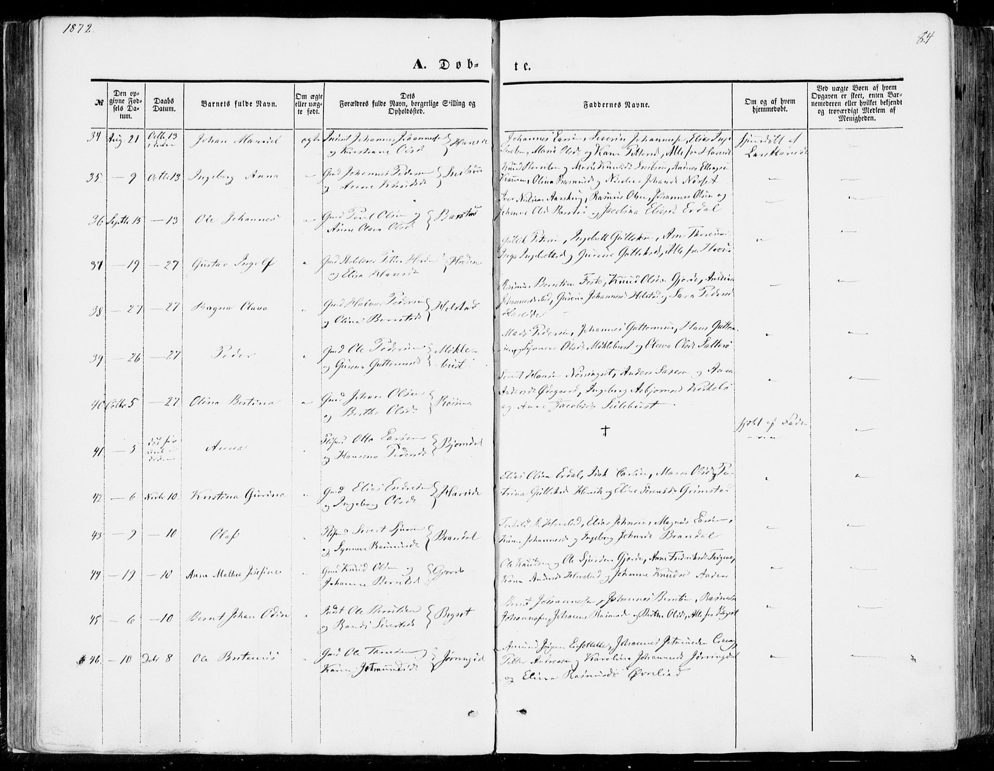 Ministerialprotokoller, klokkerbøker og fødselsregistre - Møre og Romsdal, AV/SAT-A-1454/510/L0121: Ministerialbok nr. 510A01, 1848-1877, s. 84