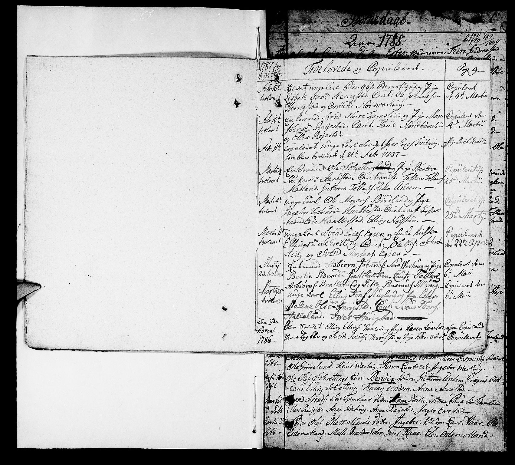 Hå sokneprestkontor, AV/SAST-A-101801/001/30BA/L0001: Ministerialbok nr. A 1, 1787-1812, s. 9