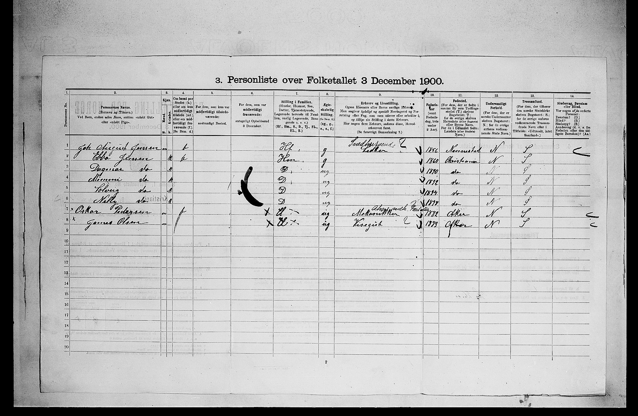SAO, Folketelling 1900 for 0301 Kristiania kjøpstad, 1900, s. 14214