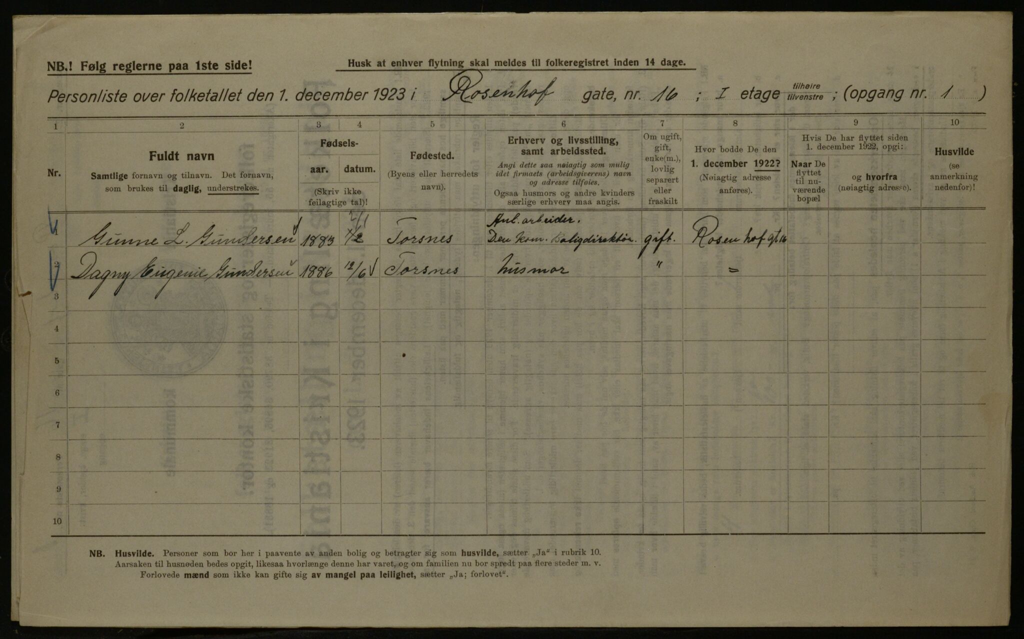 OBA, Kommunal folketelling 1.12.1923 for Kristiania, 1923, s. 92633