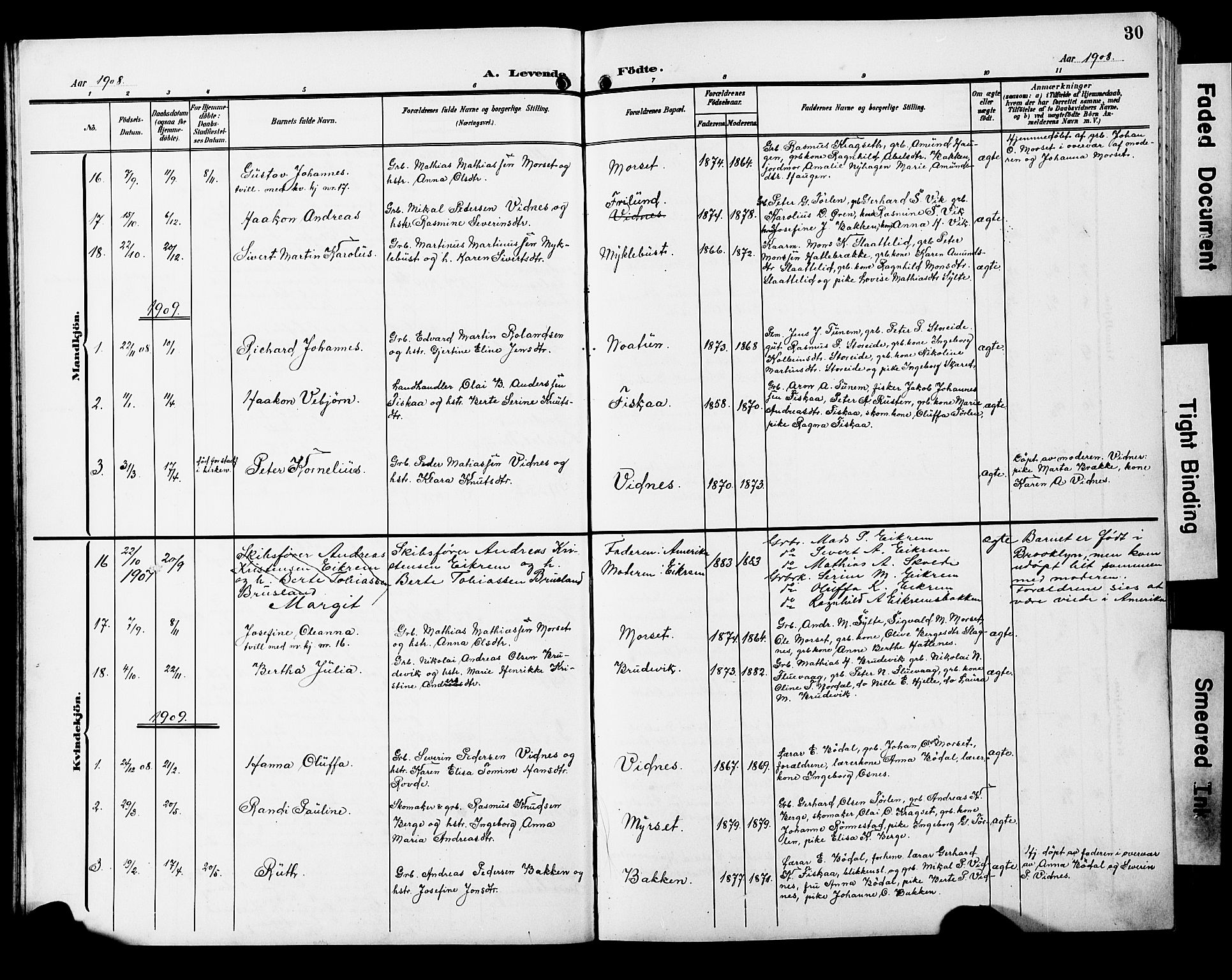 Ministerialprotokoller, klokkerbøker og fødselsregistre - Møre og Romsdal, SAT/A-1454/501/L0018: Klokkerbok nr. 501C04, 1902-1930, s. 30