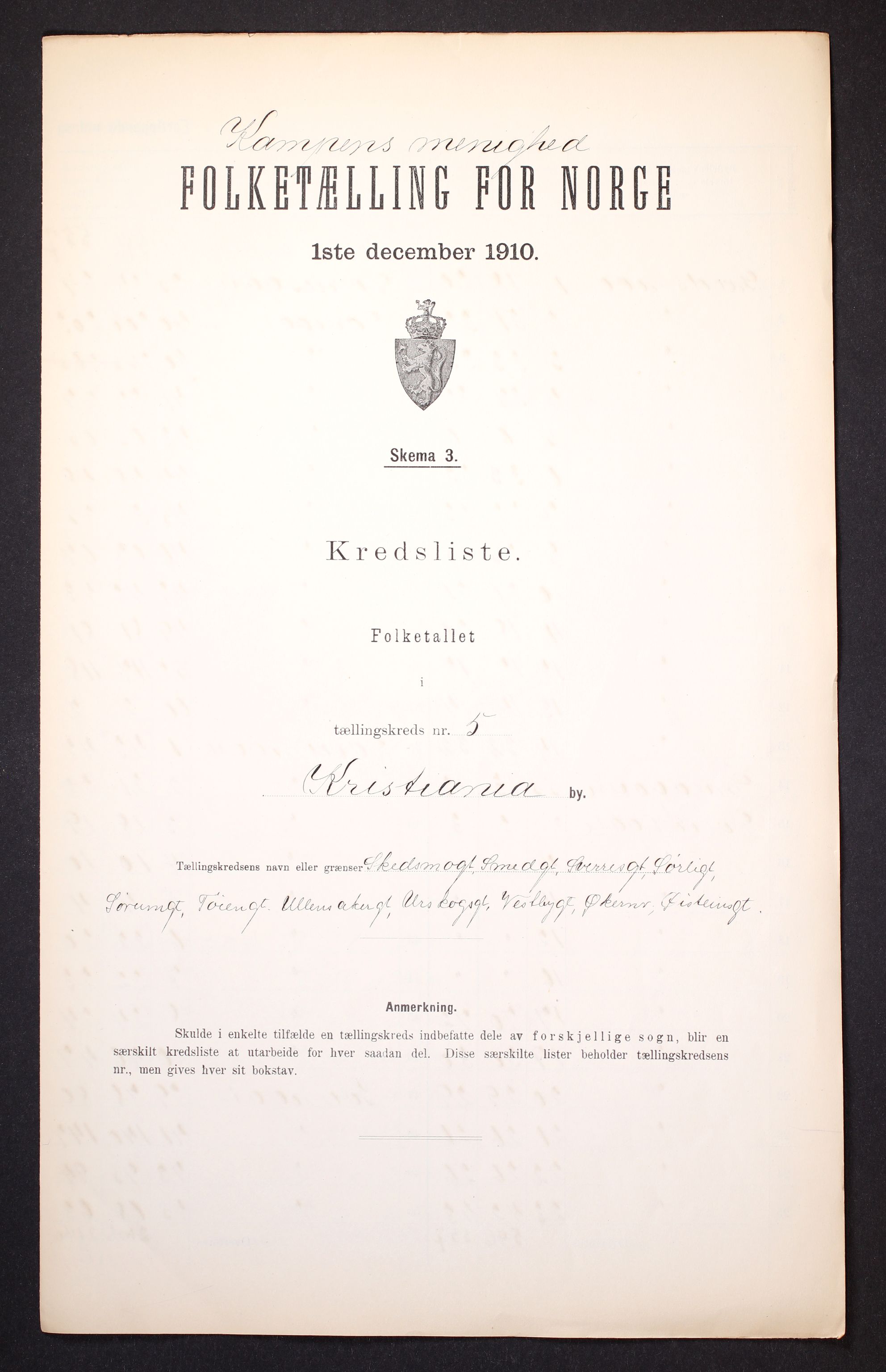 RA, Folketelling 1910 for 0301 Kristiania kjøpstad, 1910, s. 482