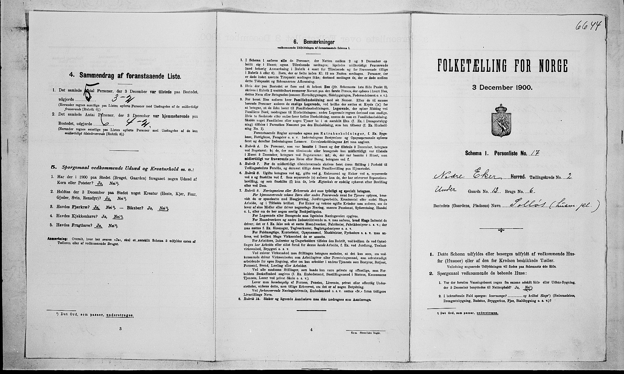 RA, Folketelling 1900 for 0625 Nedre Eiker herred, 1900, s. 283