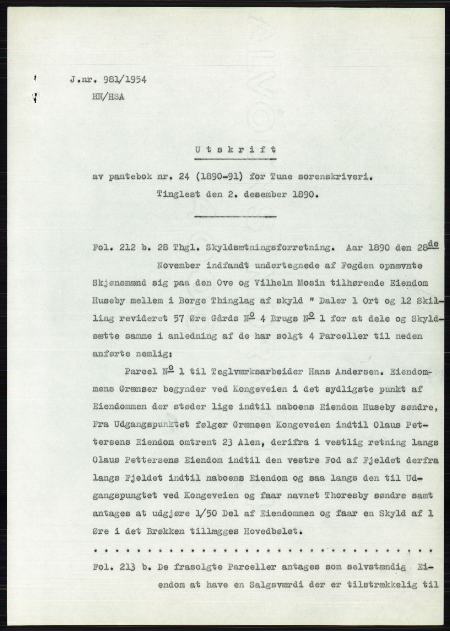 Statsarkivet i Oslo, SAO/A-10621/Z/Zd/L0001: Avskrifter, j.nr 34/1953 og 385-1291/1954, 1953-1954, s. 364