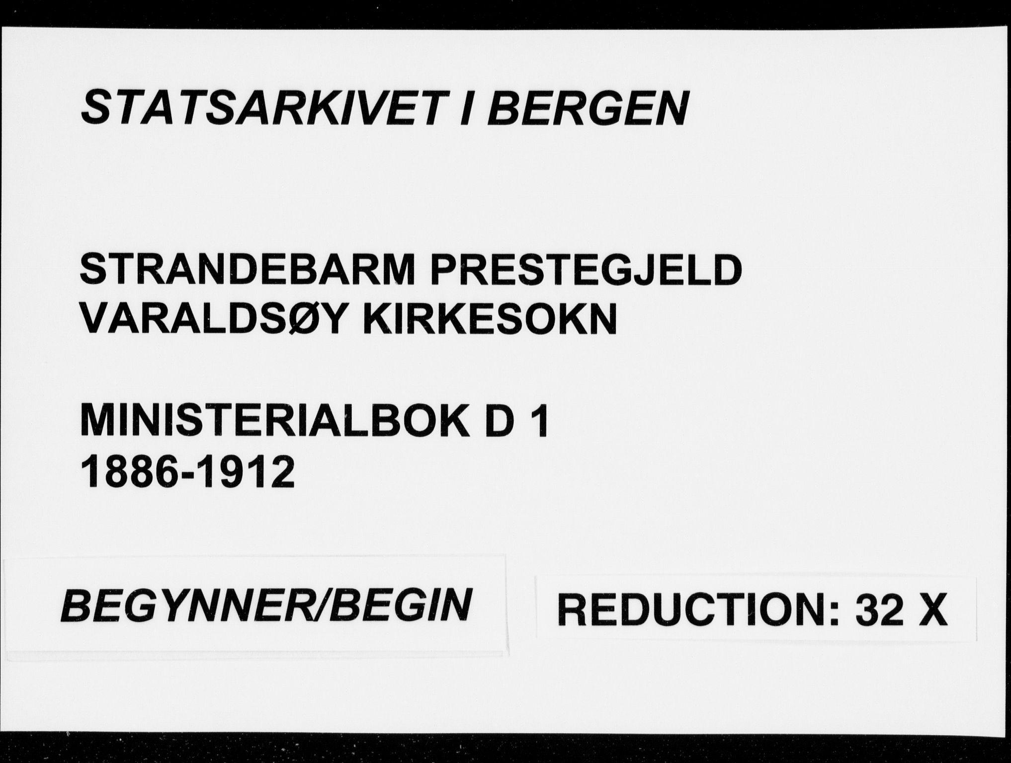 Strandebarm sokneprestembete, SAB/A-78401/H/Haa: Ministerialbok nr. D  1, 1886-1912