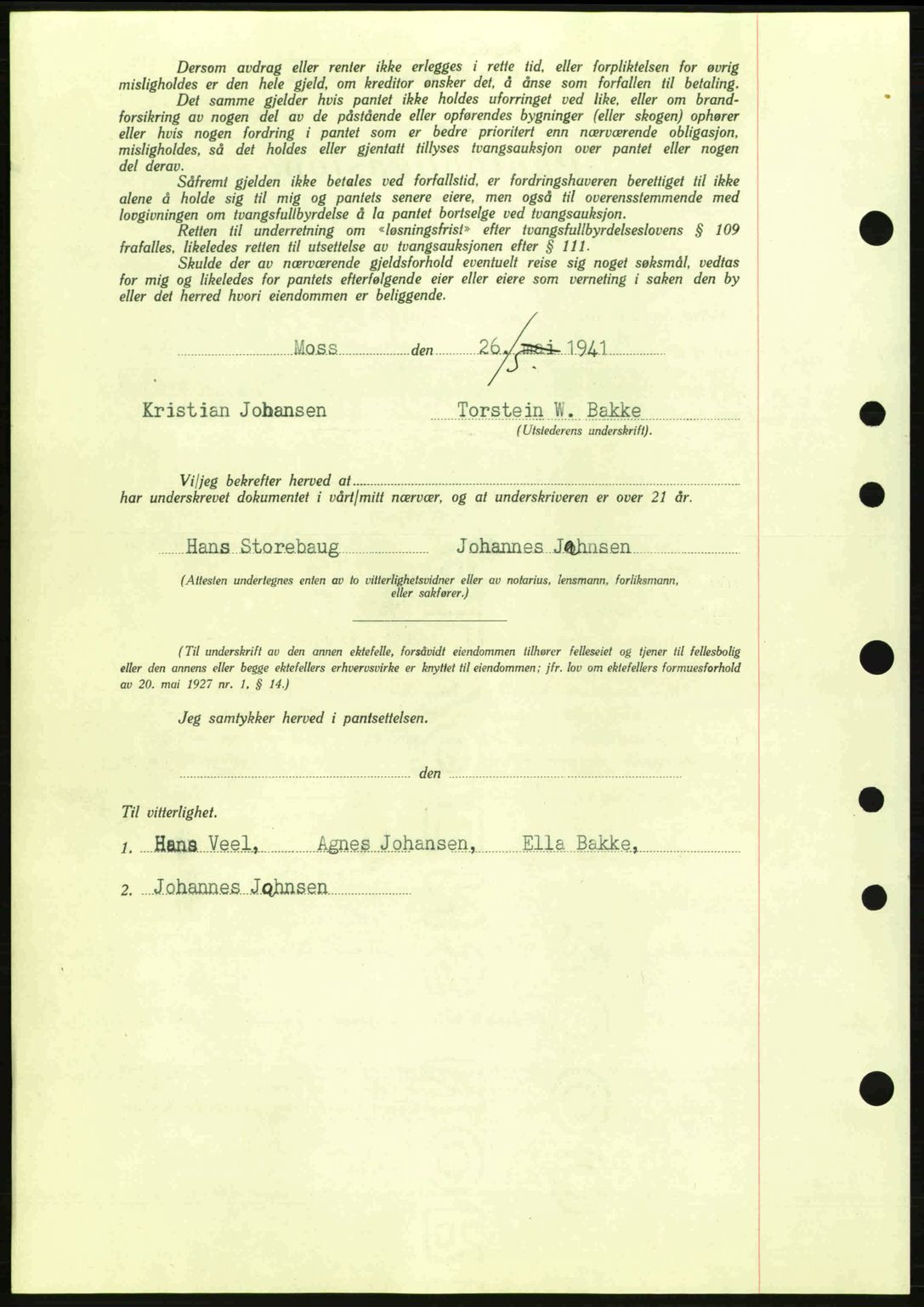 Moss sorenskriveri, SAO/A-10168: Pantebok nr. B10, 1940-1941, Dagboknr: 1051/1941