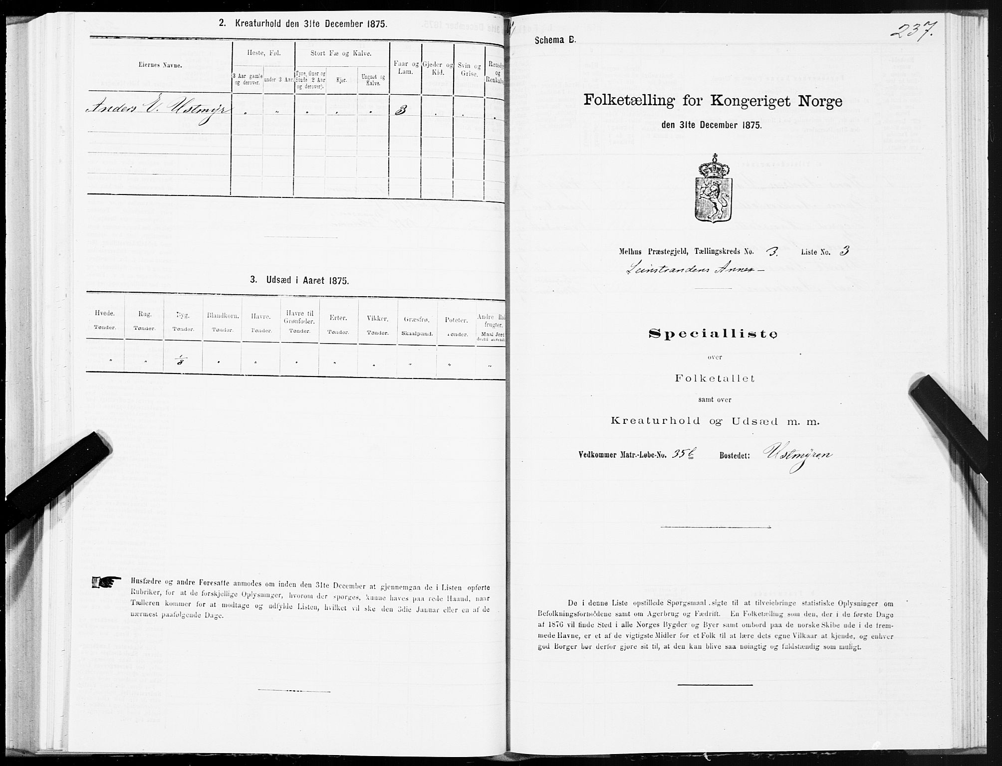 SAT, Folketelling 1875 for 1653P Melhus prestegjeld, 1875, s. 8237