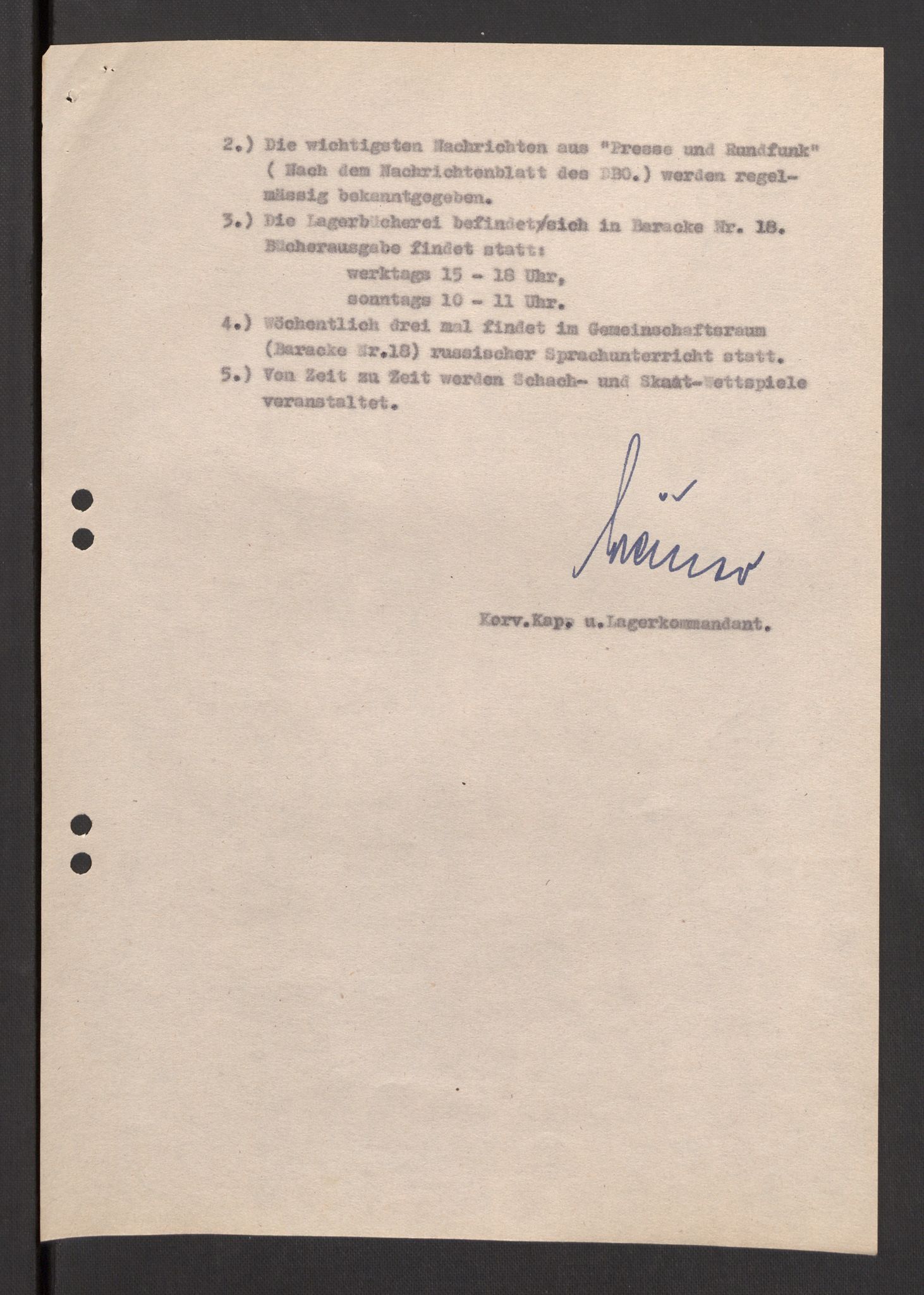 Deutscher Oberbefehlshaber Norwegen (DOBN), AV/RA-RAFA-2197/D/Dja/L0070/0001: DBO Abt. 1a / Lagerordnungen, 1946