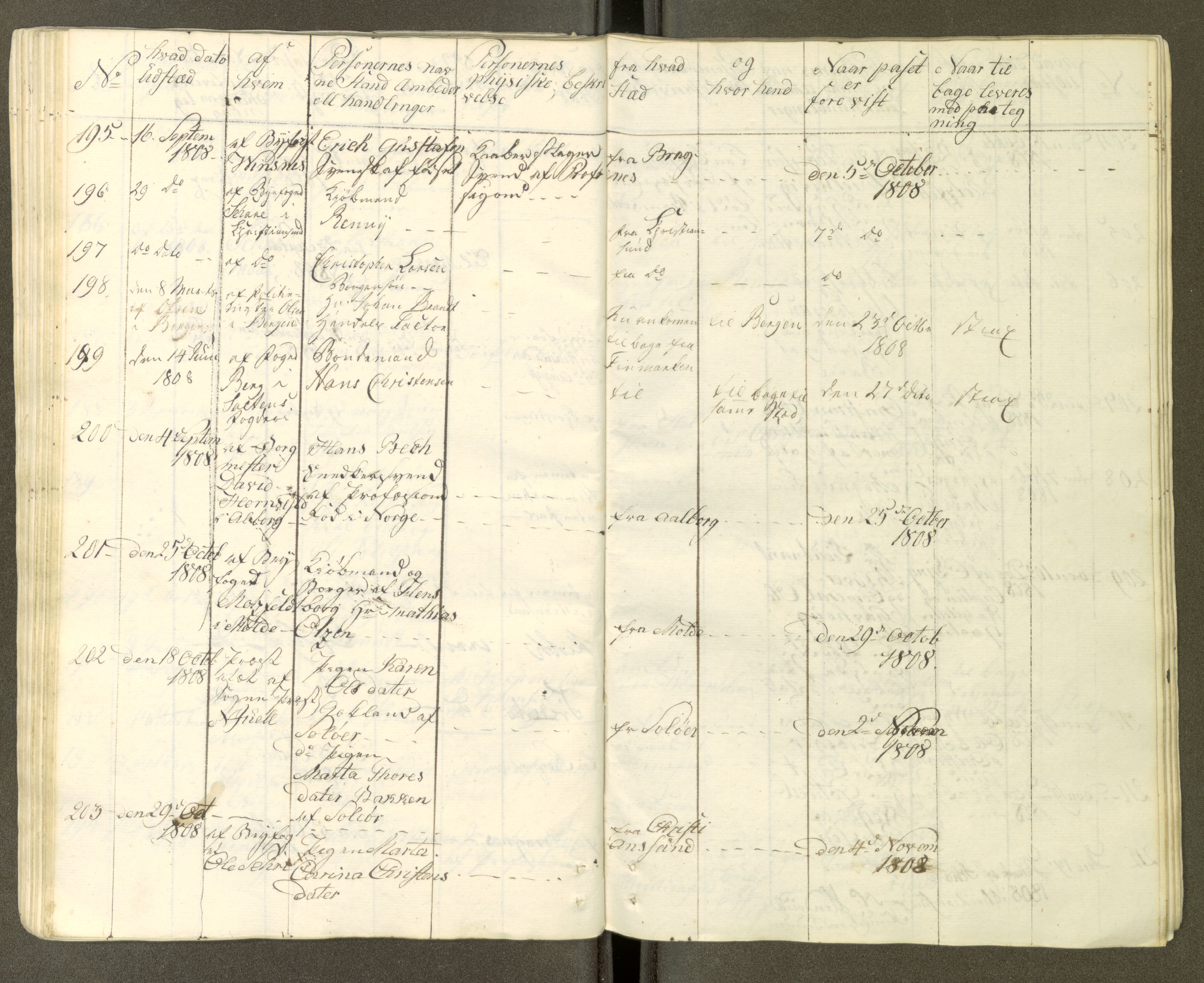 Trondheim politikammer, AV/SAT-A-1887/1/30/L0001: Passprotokoll. Første del:utstedtete pass. Andre del :innleverte/fornyede, 1806-1818