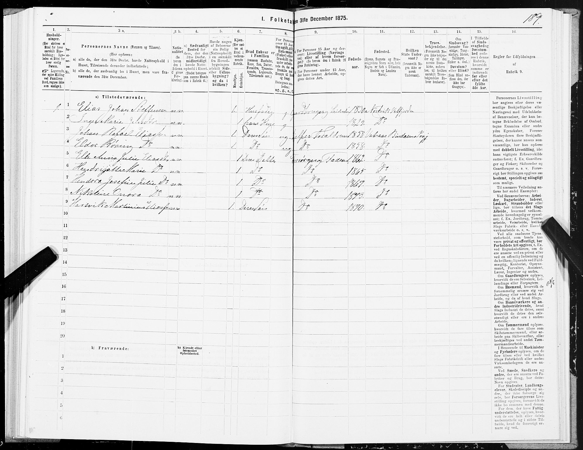 SAT, Folketelling 1875 for 1811P Bindal prestegjeld, 1875, s. 2189