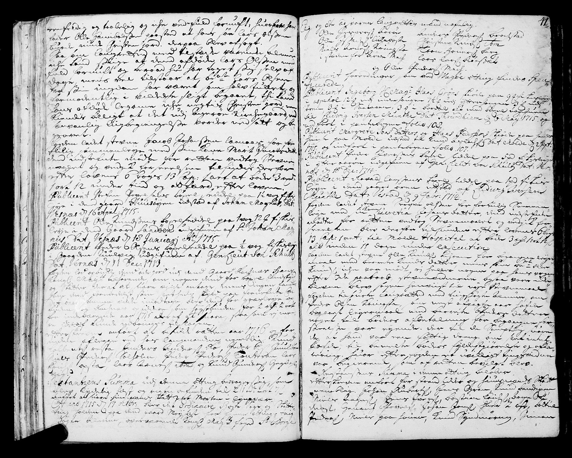 Romsdal sorenskriveri, AV/SAT-A-4149/1/1/1A/L0008: Tingbok, 1714-1721, s. 40b-41a