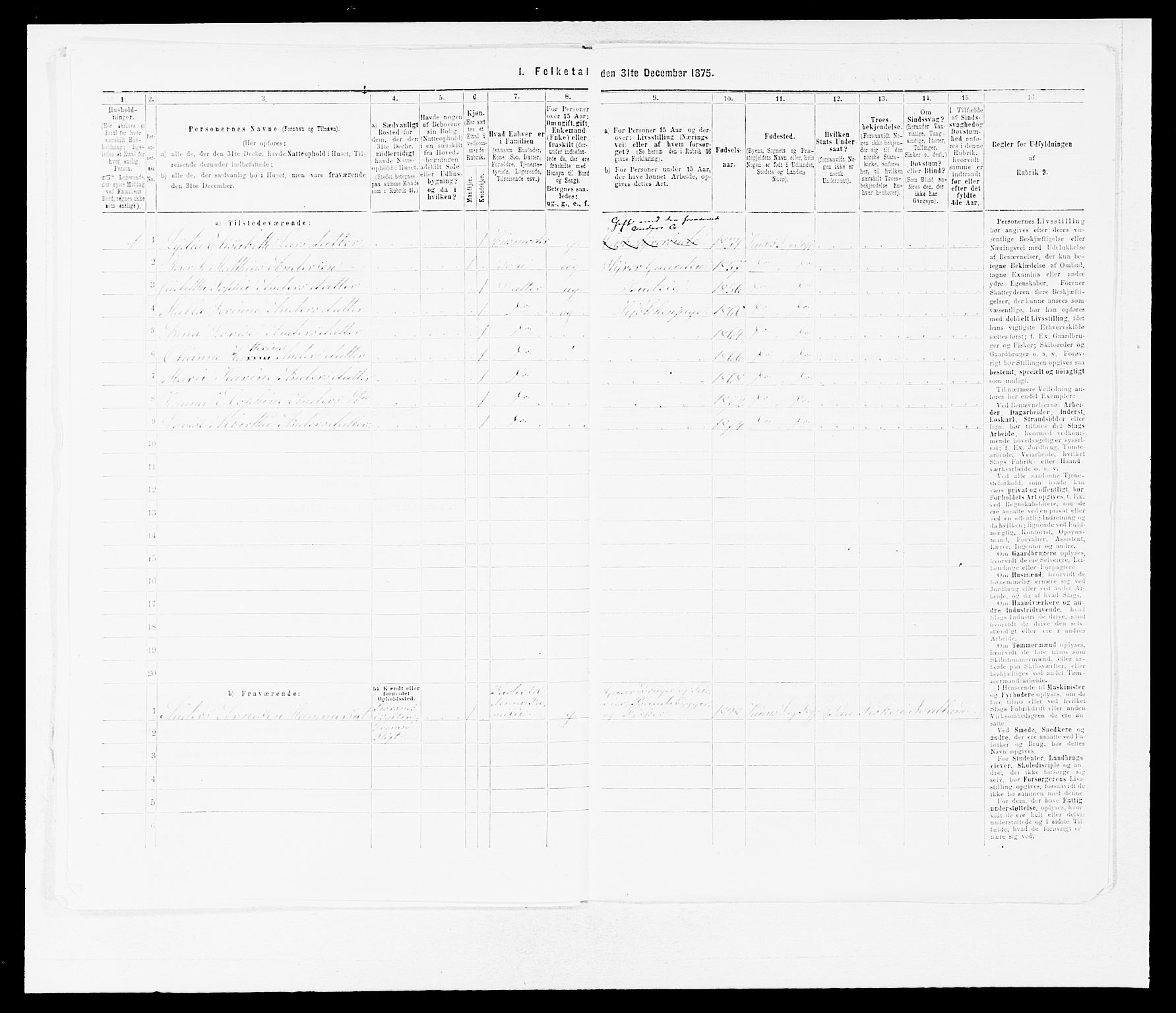 SAB, Folketelling 1875 for 1437L Kinn prestegjeld, Kinn sokn og Svanøy sokn, 1875, s. 1280