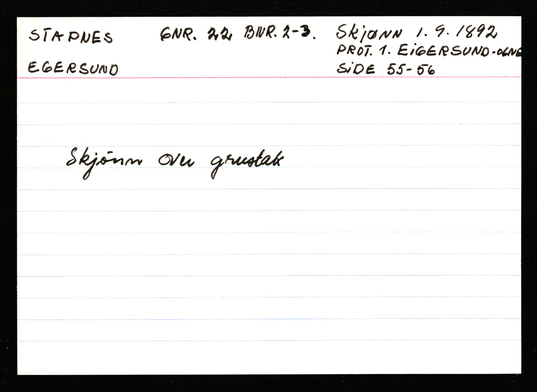 Statsarkivet i Stavanger, AV/SAST-A-101971/03/Y/Ym/L0054: Åstedskort sortert etter gårdsnavn: Soleim - Stavneim, 1600-1950, s. 466