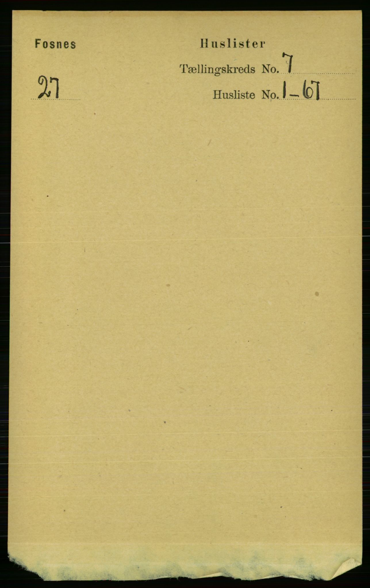 RA, Folketelling 1891 for 1748 Fosnes herred, 1891, s. 3035