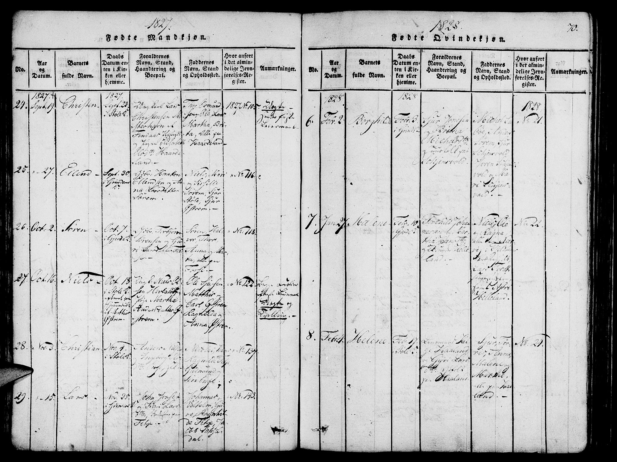 Etne sokneprestembete, SAB/A-75001/H/Haa: Ministerialbok nr. A 6, 1815-1831, s. 70