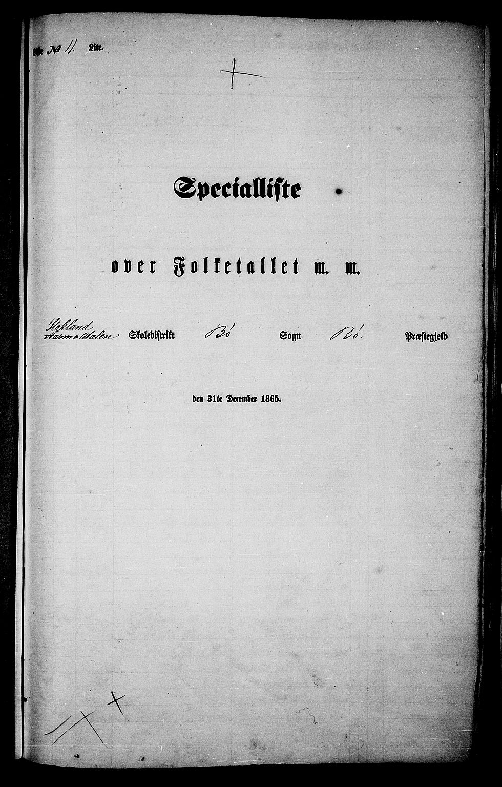 RA, Folketelling 1865 for 0821P Bø prestegjeld, 1865, s. 189