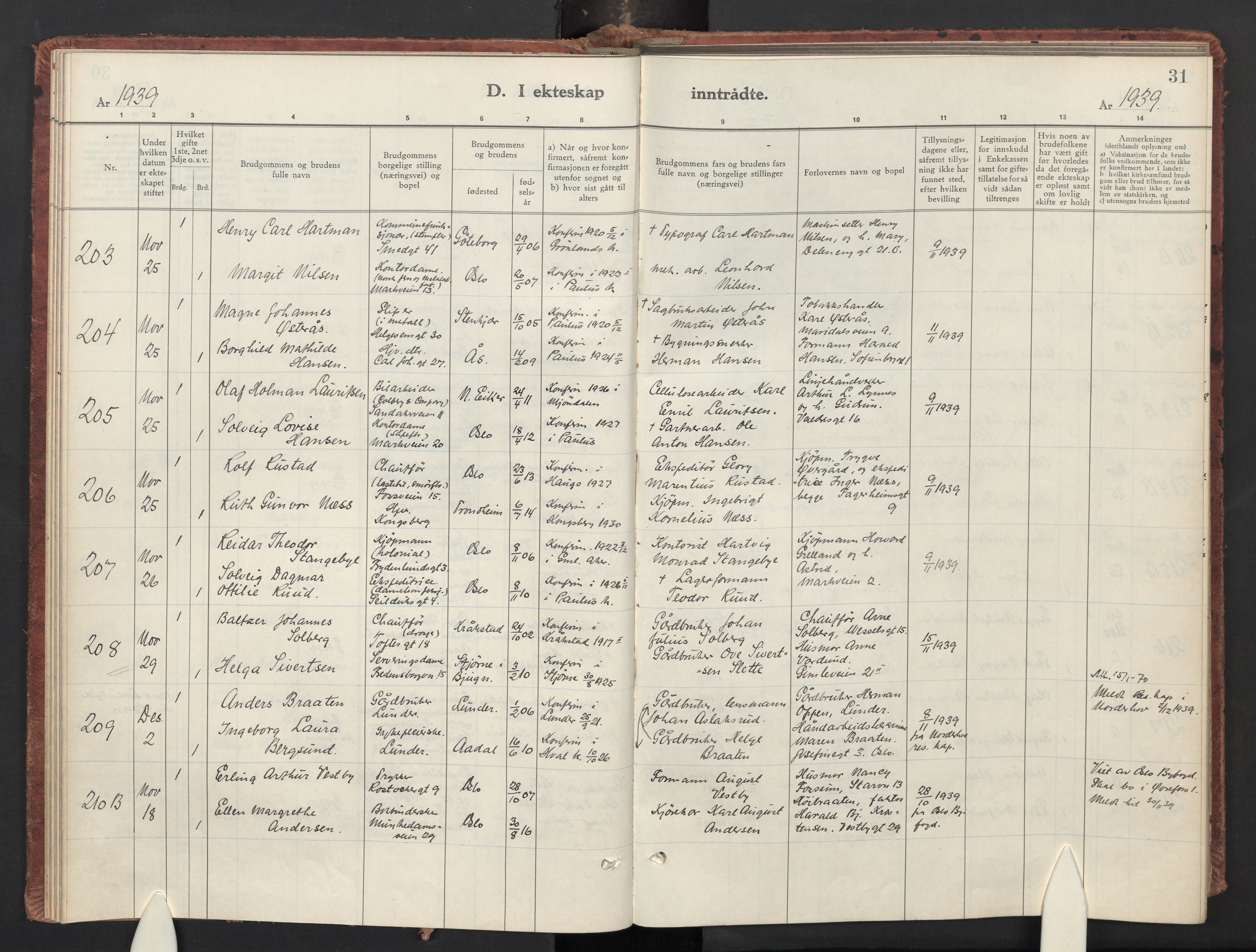 Paulus prestekontor Kirkebøker, AV/SAO-A-10871/F/Fa/L0031: Ministerialbok nr. 31, 1938-1948, s. 31