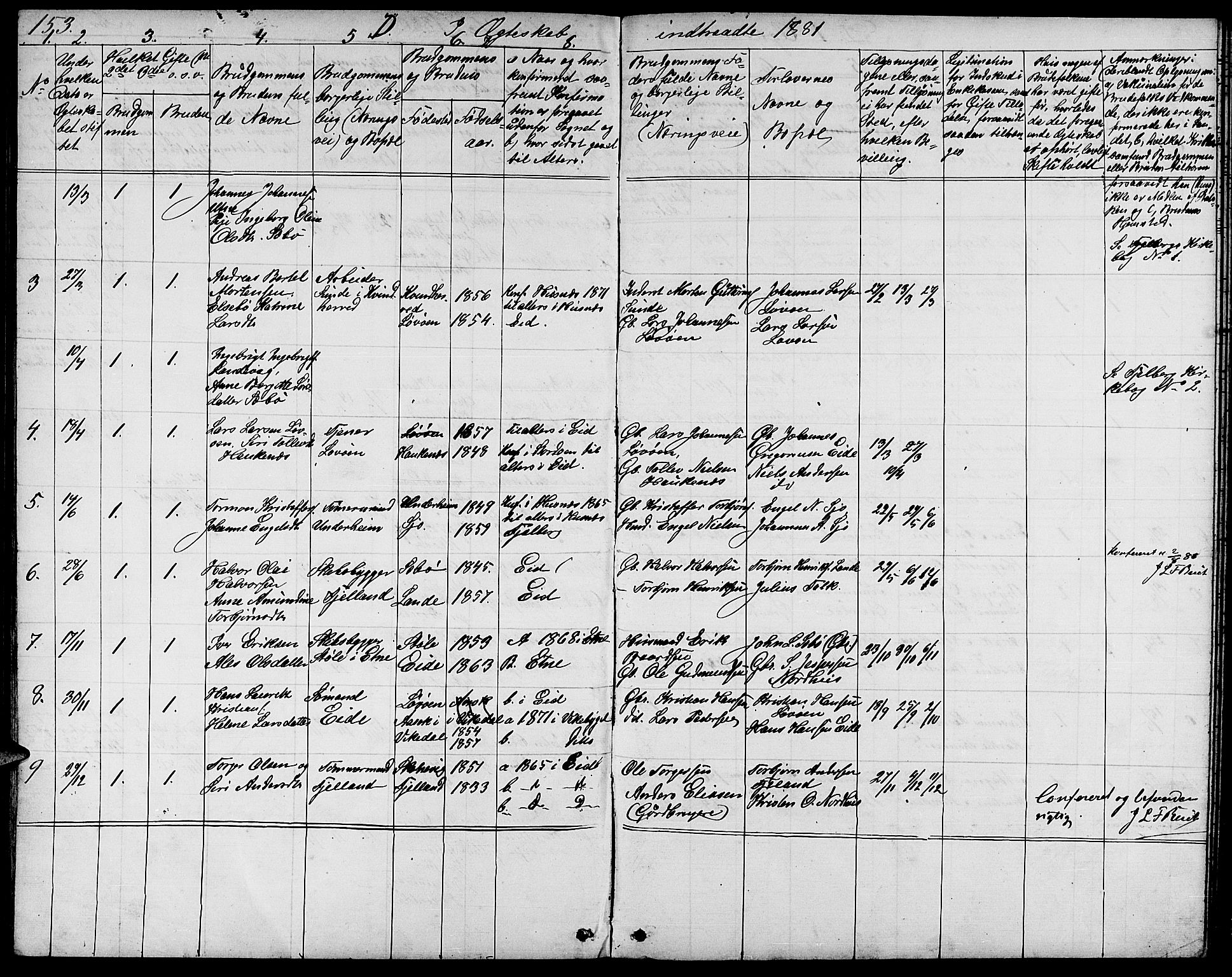 Fjelberg sokneprestembete, AV/SAB-A-75201/H/Hab: Klokkerbok nr. B 3, 1868-1888, s. 153