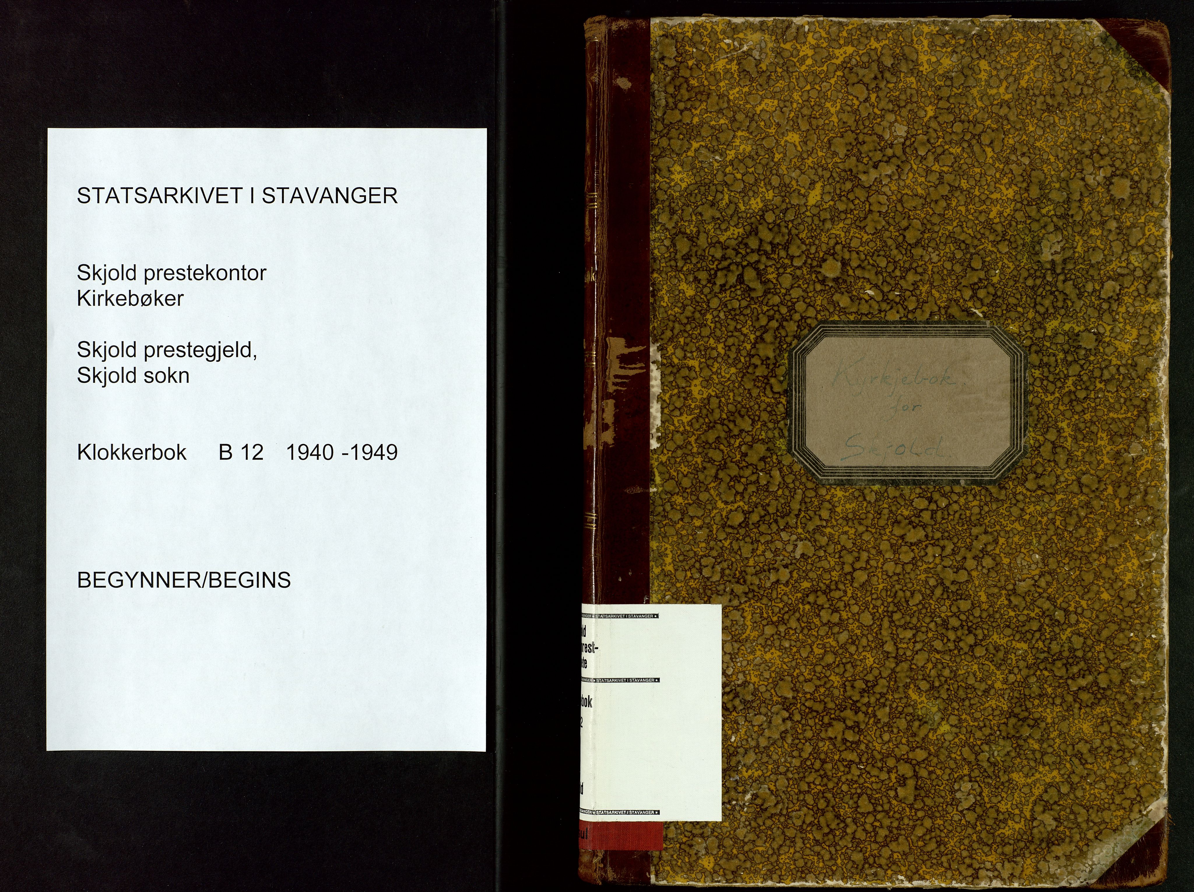 Skjold sokneprestkontor, AV/SAST-A-101847/H/Ha/Hab/L0012: Klokkerbok nr. B 12, 1940-1949