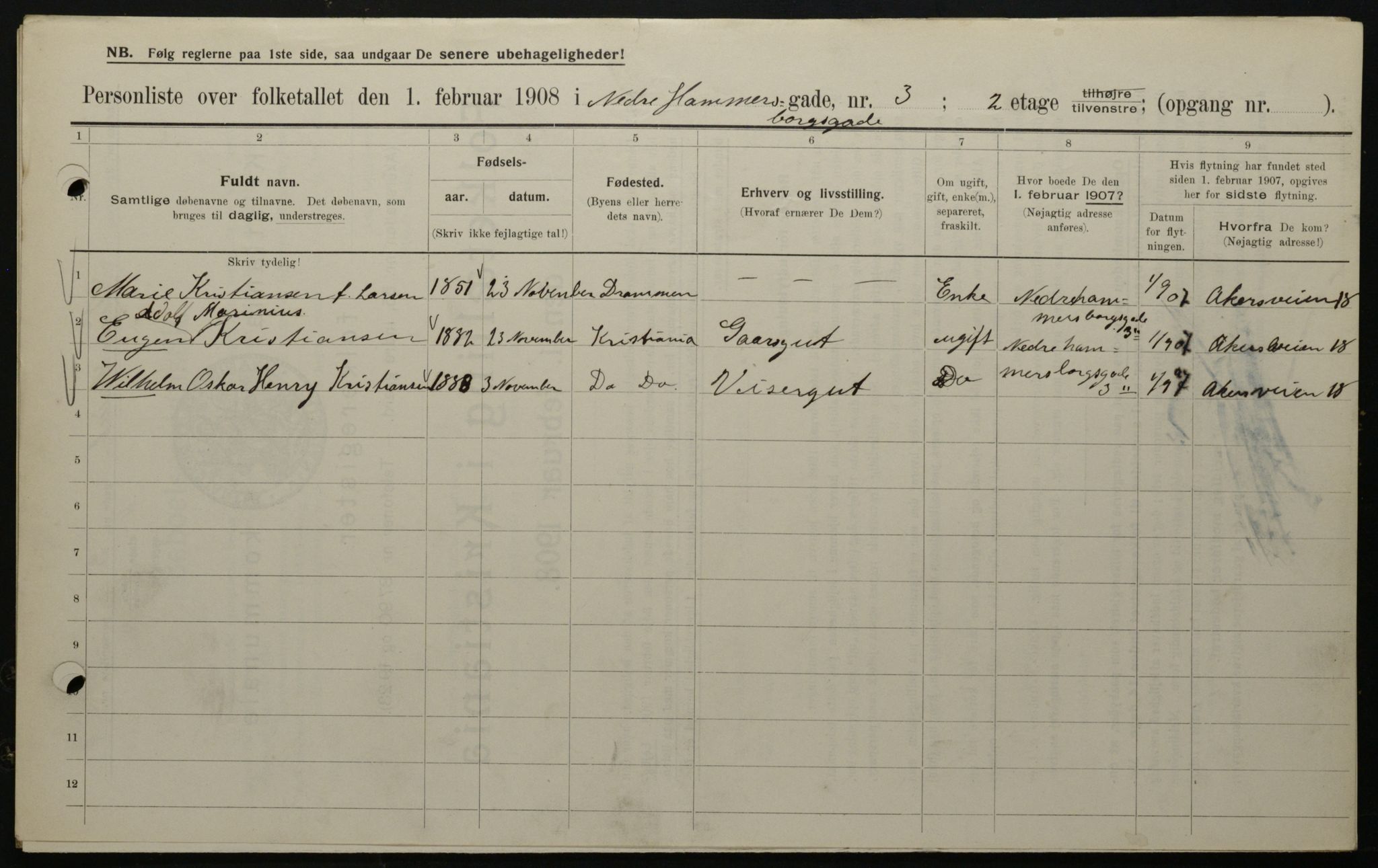 OBA, Kommunal folketelling 1.2.1908 for Kristiania kjøpstad, 1908, s. 62029