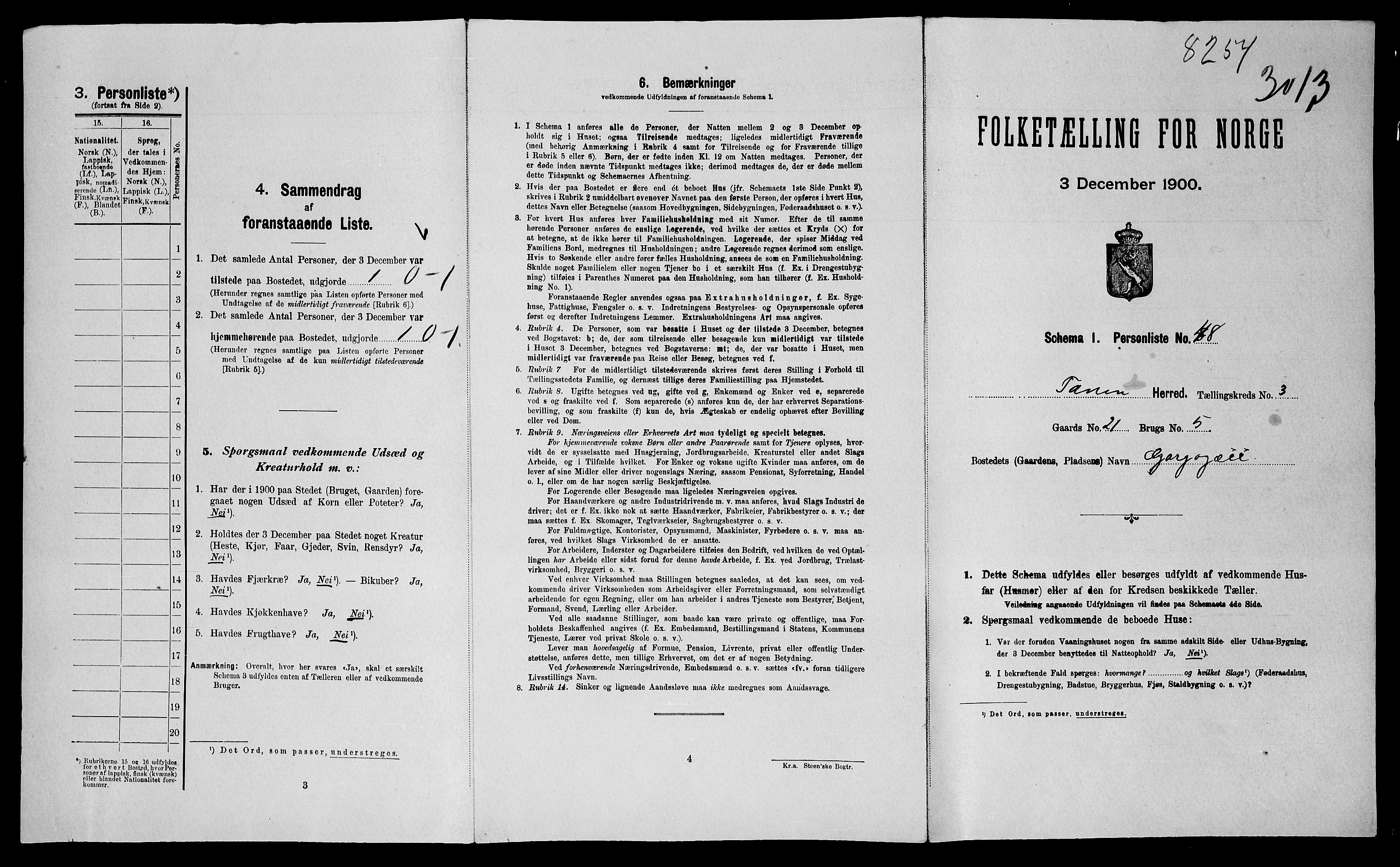 SATØ, Folketelling 1900 for 2025 Tana herred, 1900, s. 228