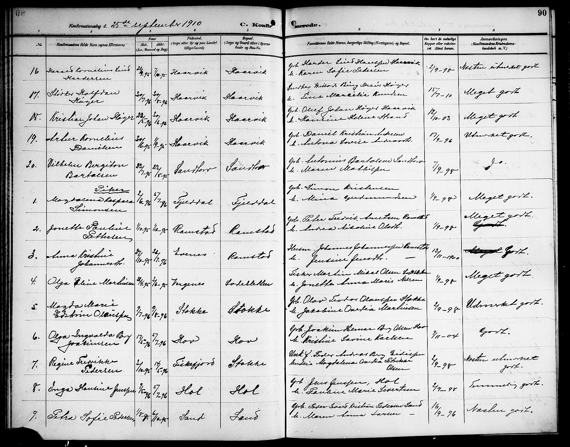 Ministerialprotokoller, klokkerbøker og fødselsregistre - Nordland, AV/SAT-A-1459/865/L0932: Klokkerbok nr. 865C04, 1901-1917, s. 90