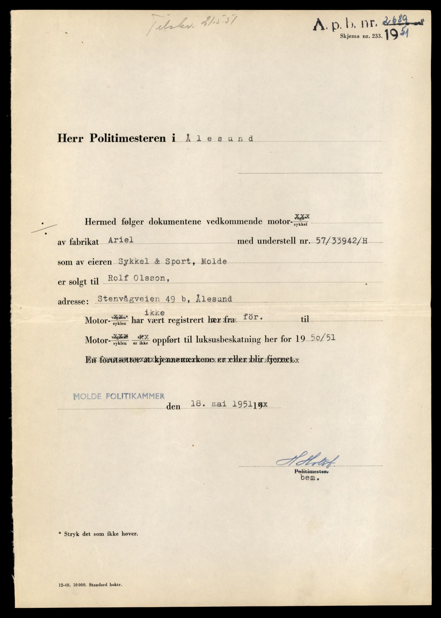 Møre og Romsdal vegkontor - Ålesund trafikkstasjon, AV/SAT-A-4099/F/Fe/L0039: Registreringskort for kjøretøy T 13361 - T 13530, 1927-1998, s. 223