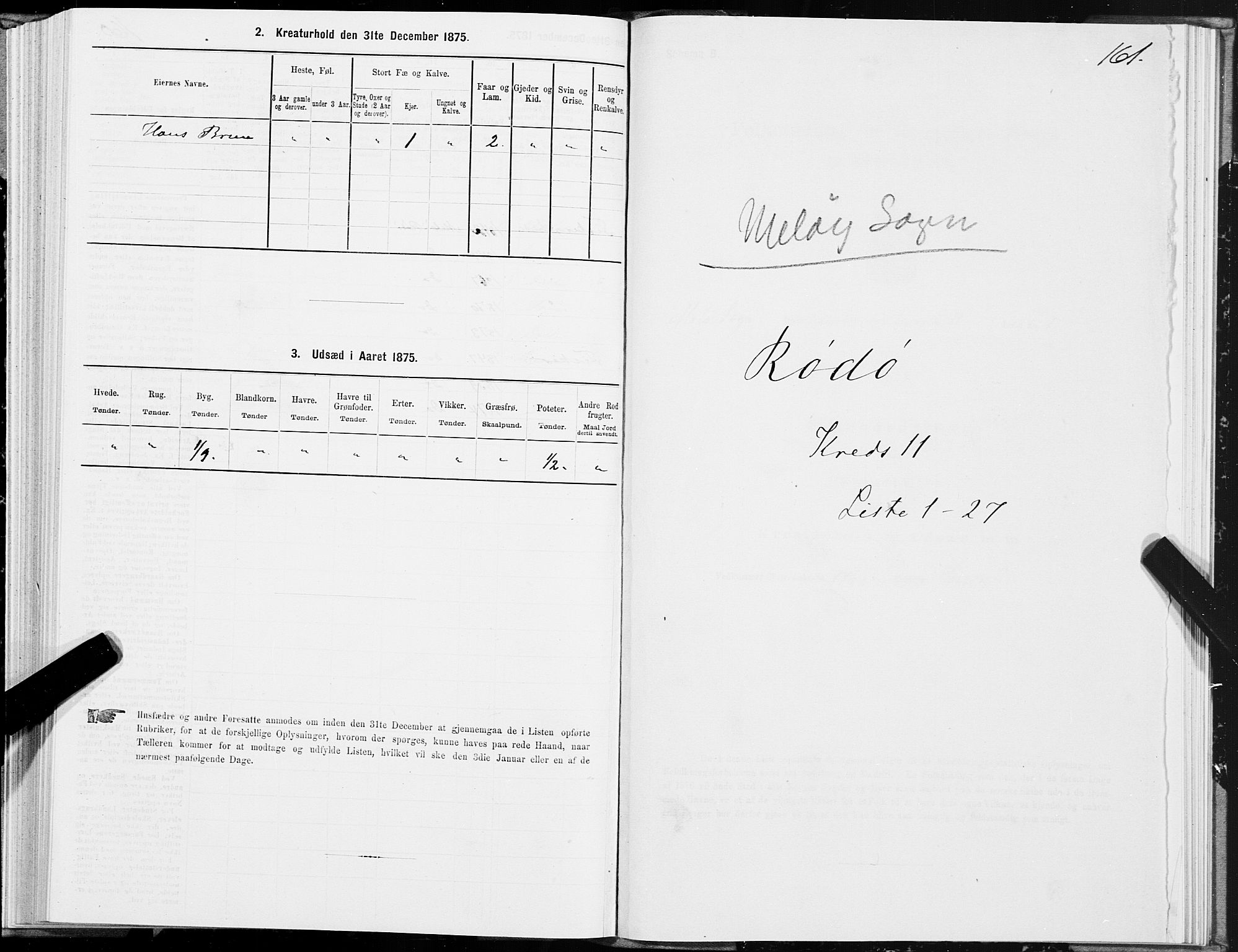 SAT, Folketelling 1875 for 1836P Rødøy prestegjeld, 1875, s. 5161