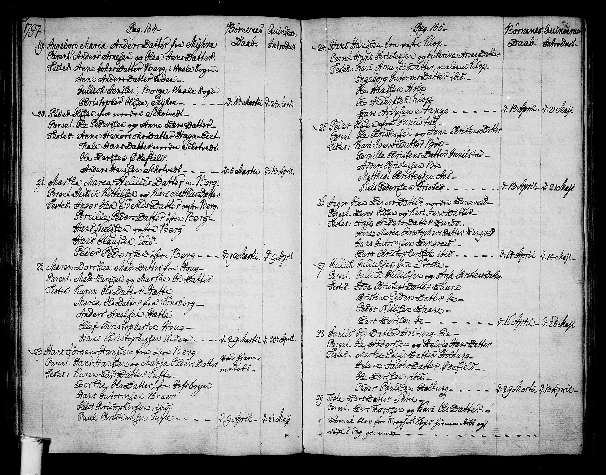 Ramnes kirkebøker, SAKO/A-314/F/Fa/L0003: Ministerialbok nr. I 3, 1790-1813, s. 154-155