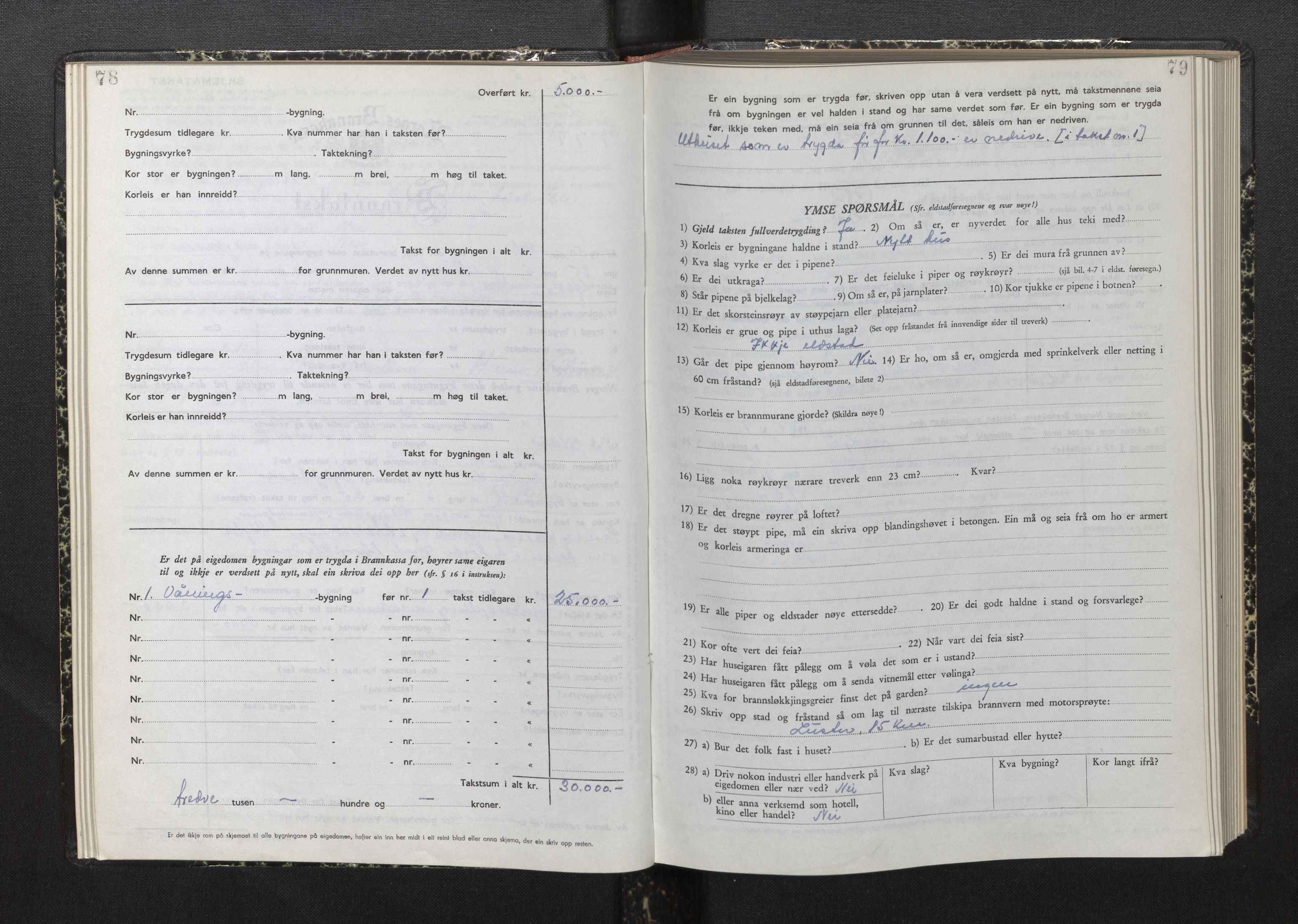 Lensmannen i Luster, AV/SAB-A-29301/0012/L0008: Branntakstprotokoll, skjematakst, 1949-1955, s. 78-79
