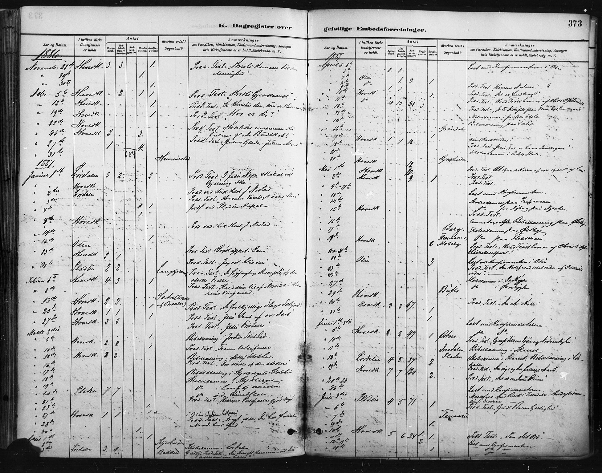 Trysil prestekontor, AV/SAH-PREST-046/H/Ha/Haa/L0009: Ministerialbok nr. 9, 1881-1897, s. 373