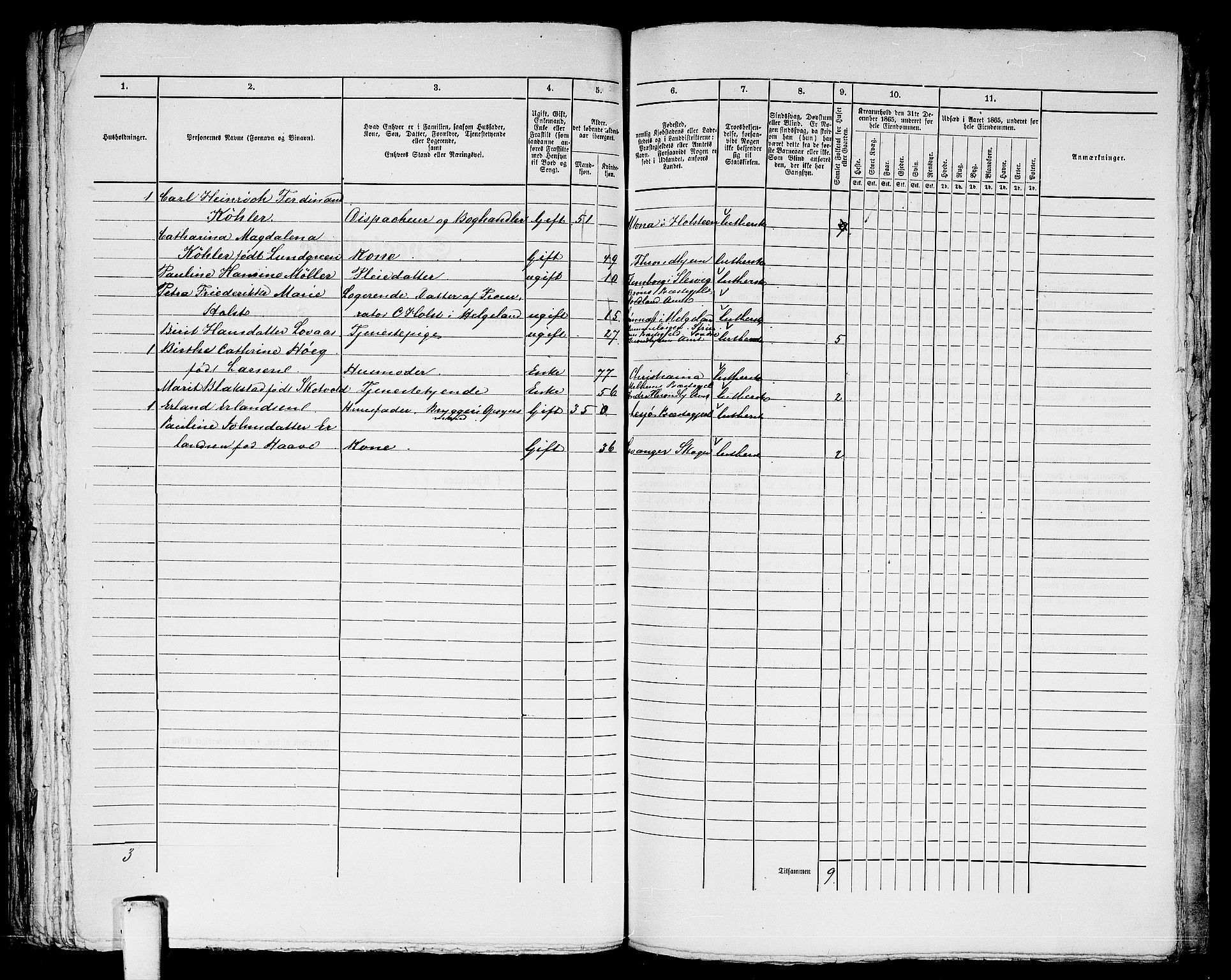 RA, Folketelling 1865 for 1601 Trondheim kjøpstad, 1865, s. 840