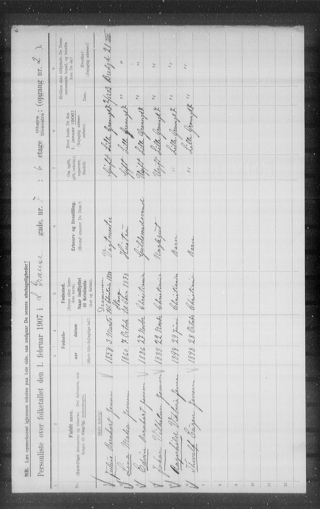 OBA, Kommunal folketelling 1.2.1907 for Kristiania kjøpstad, 1907, s. 29638