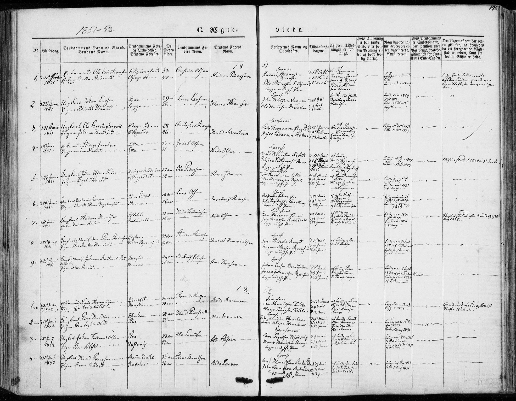 Ministerialprotokoller, klokkerbøker og fødselsregistre - Møre og Romsdal, SAT/A-1454/565/L0748: Ministerialbok nr. 565A02, 1845-1872, s. 198