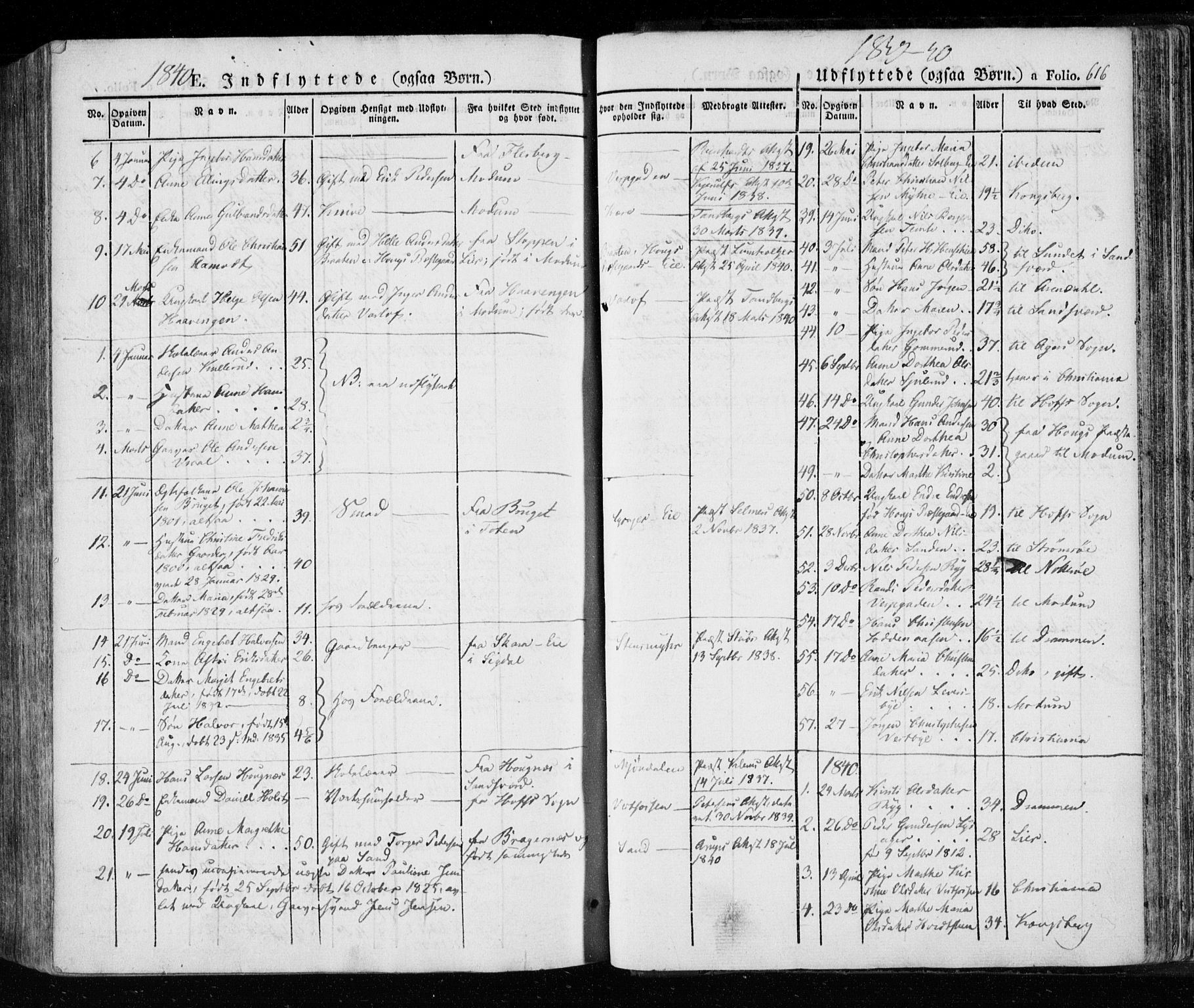 Eiker kirkebøker, AV/SAKO-A-4/F/Fa/L0013a: Ministerialbok nr. I 13A, 1832-1845, s. 616