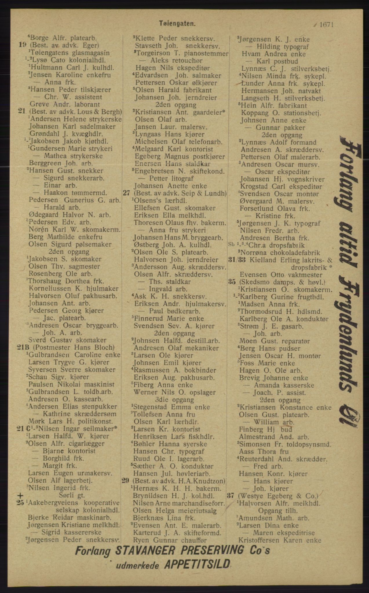 Kristiania/Oslo adressebok, PUBL/-, 1913, s. 1627