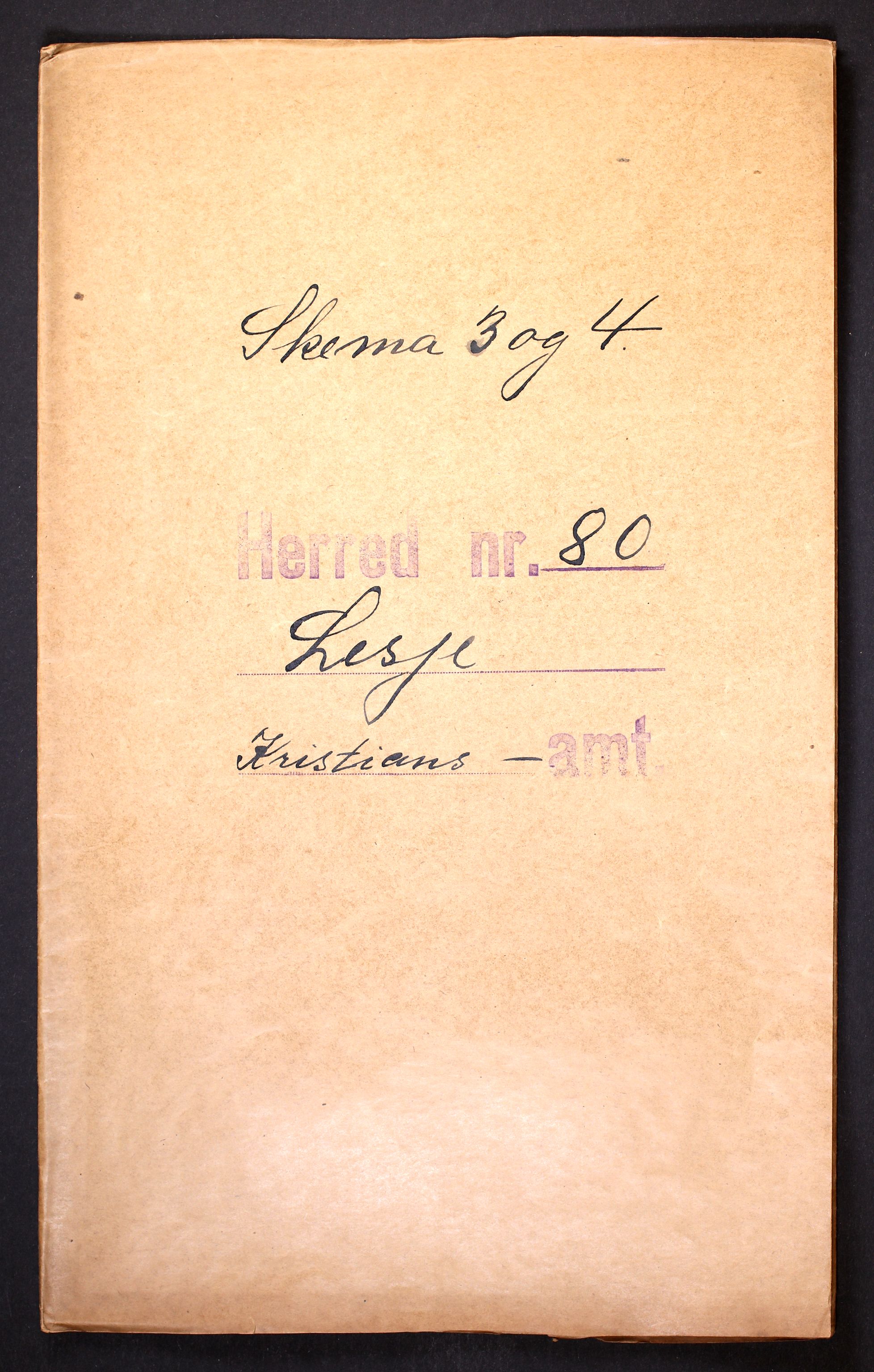 RA, Folketelling 1910 for 0512 Lesja herred, 1910, s. 1