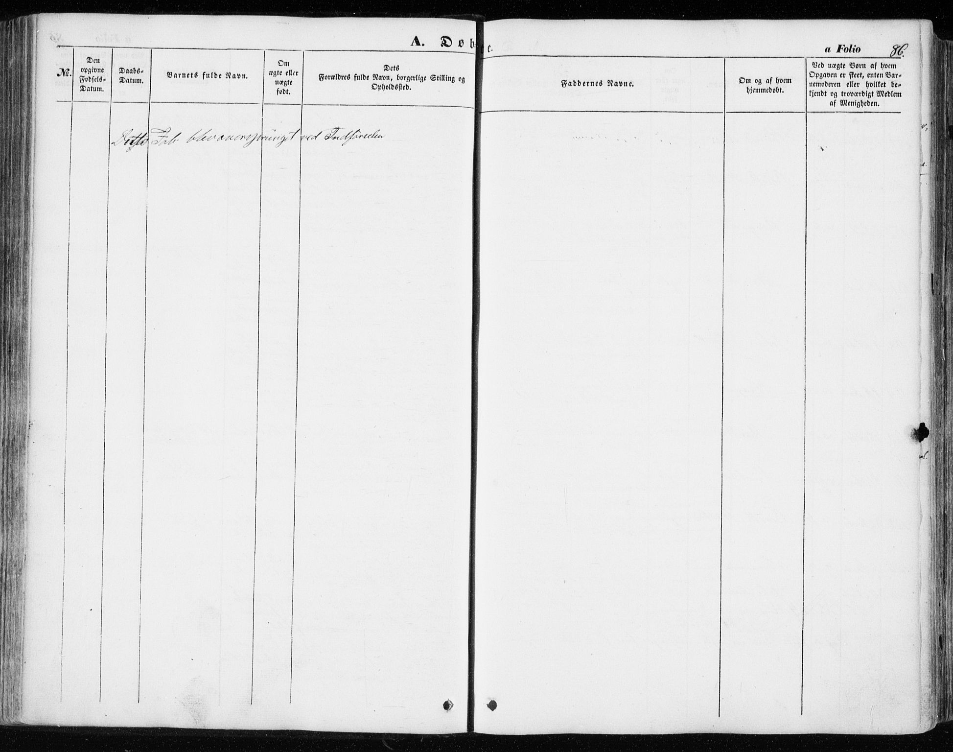Ministerialprotokoller, klokkerbøker og fødselsregistre - Sør-Trøndelag, SAT/A-1456/646/L0611: Ministerialbok nr. 646A09, 1848-1857, s. 86
